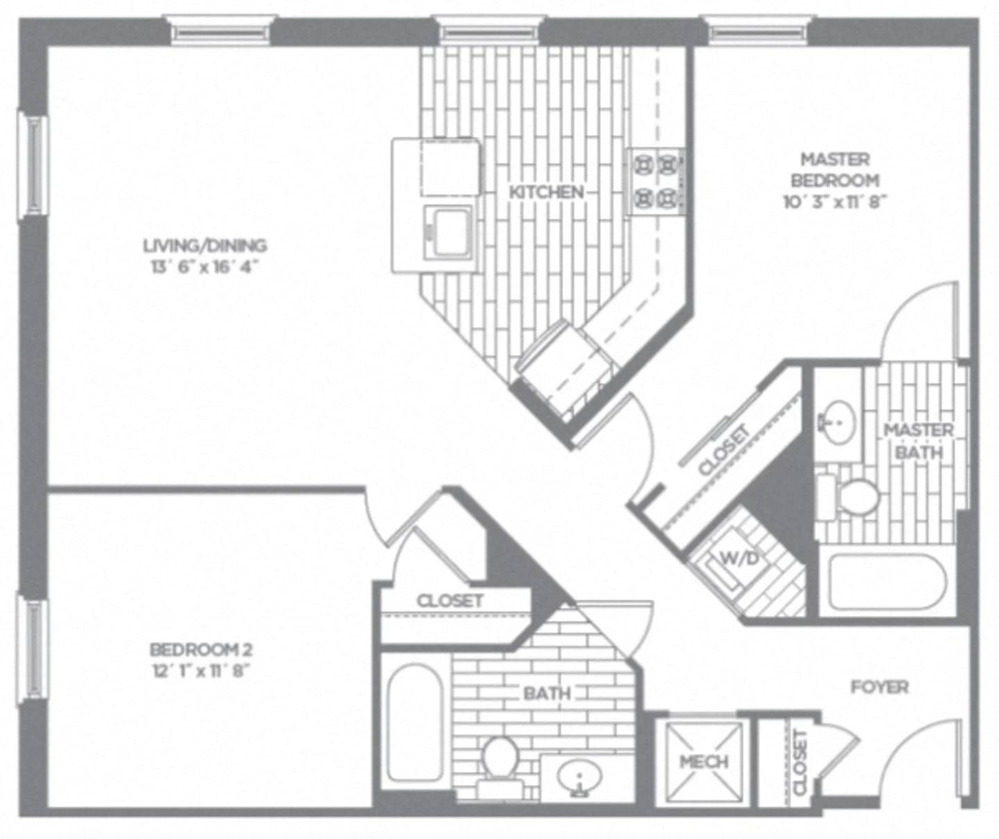 Floor Plan Image of Apartment Apt 231-1