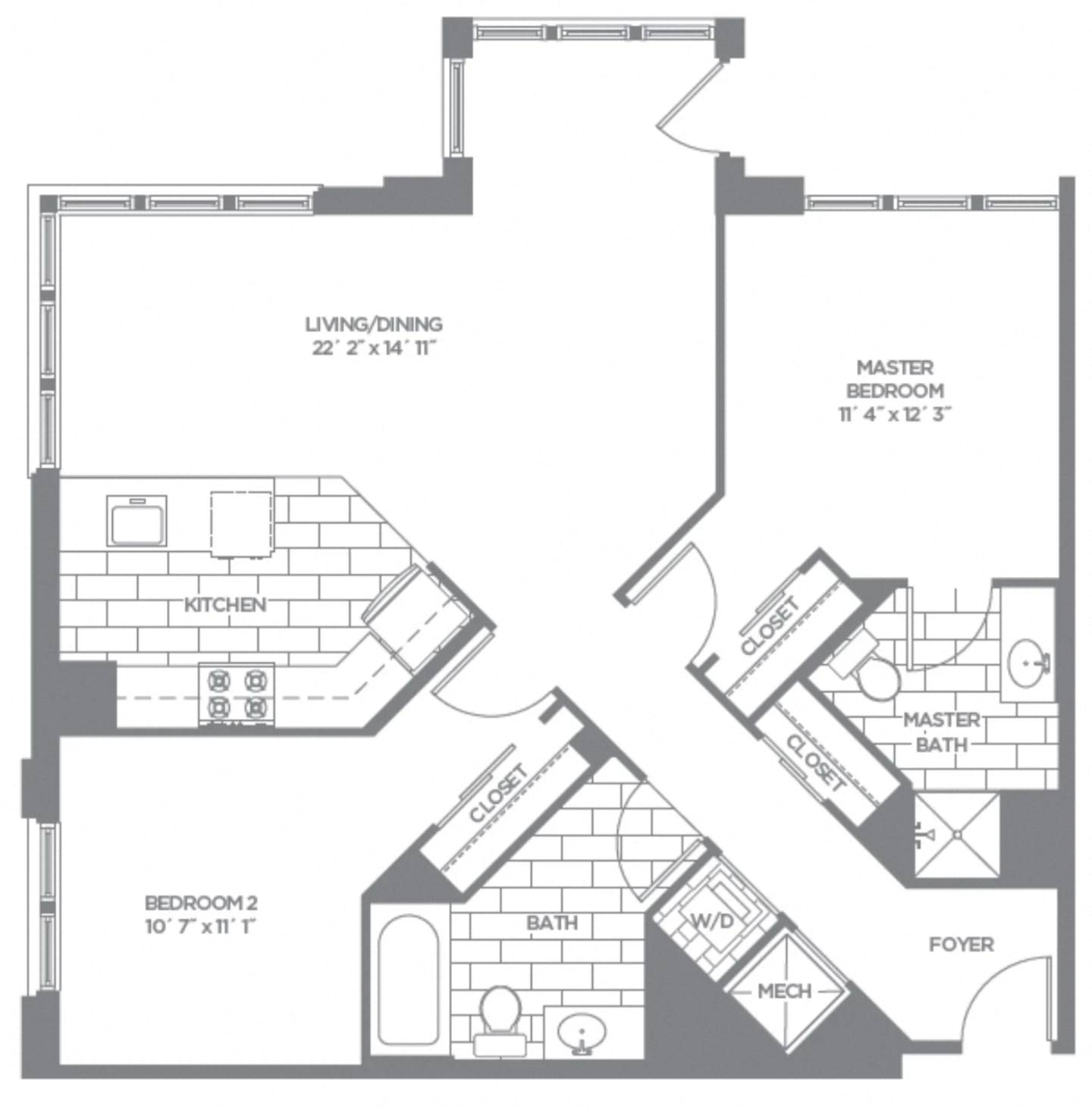 Floor Plan Image of Apartment Apt 244-2