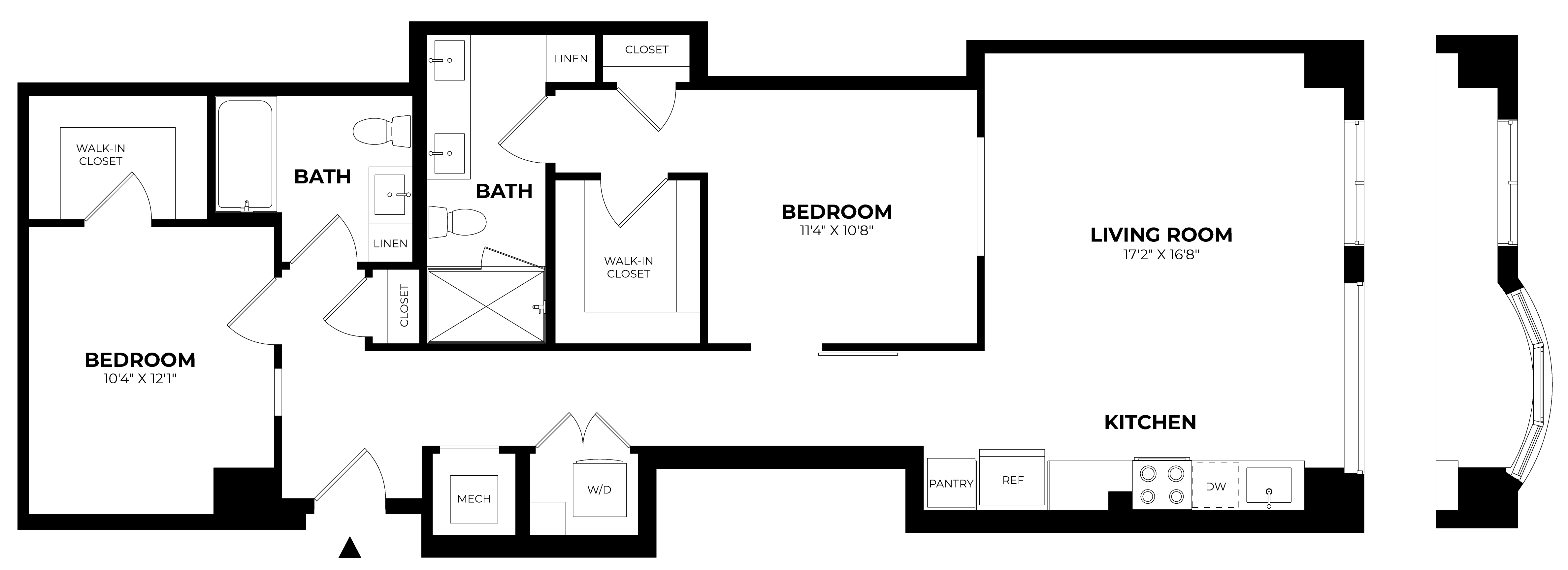 Floor Plan Image of Apartment Apt 208