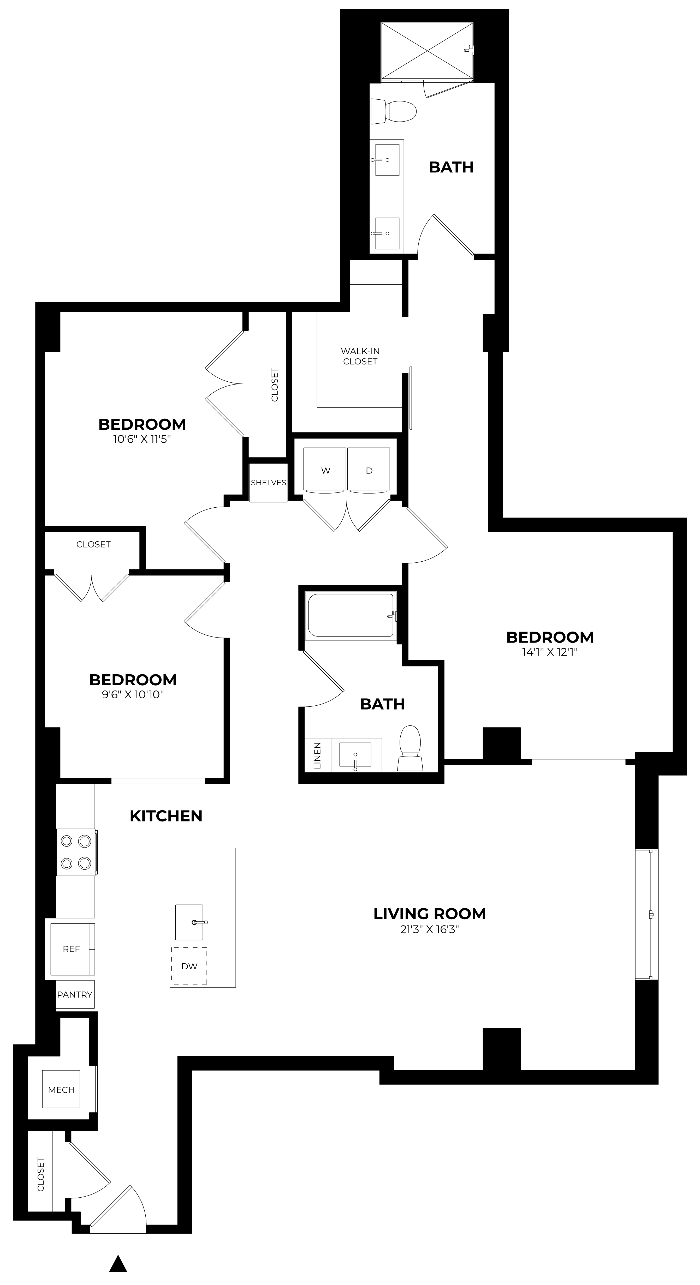 Floor Plan Image of Apartment Apt 305