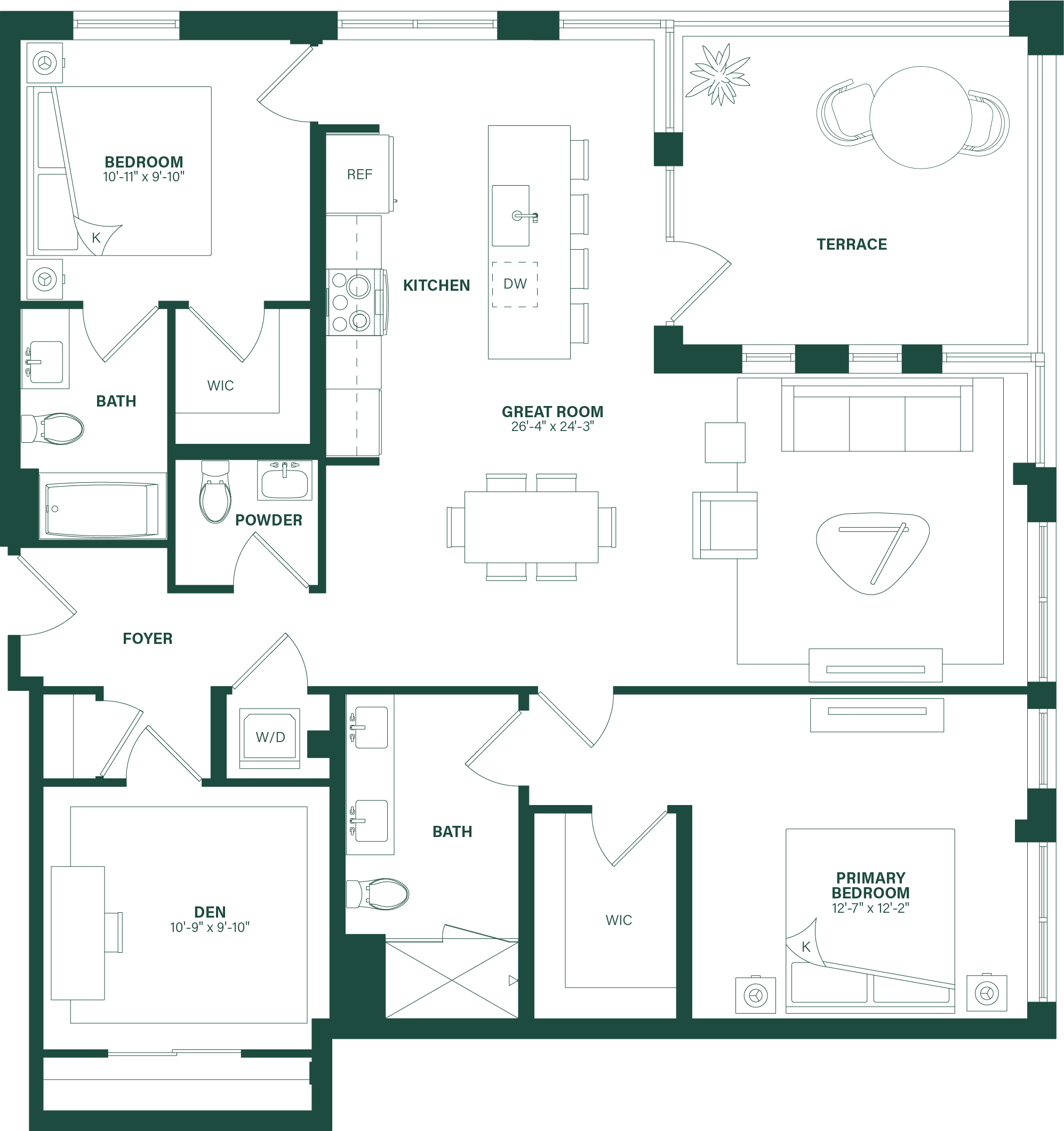 Floor Plan Image of Apartment Apt 713