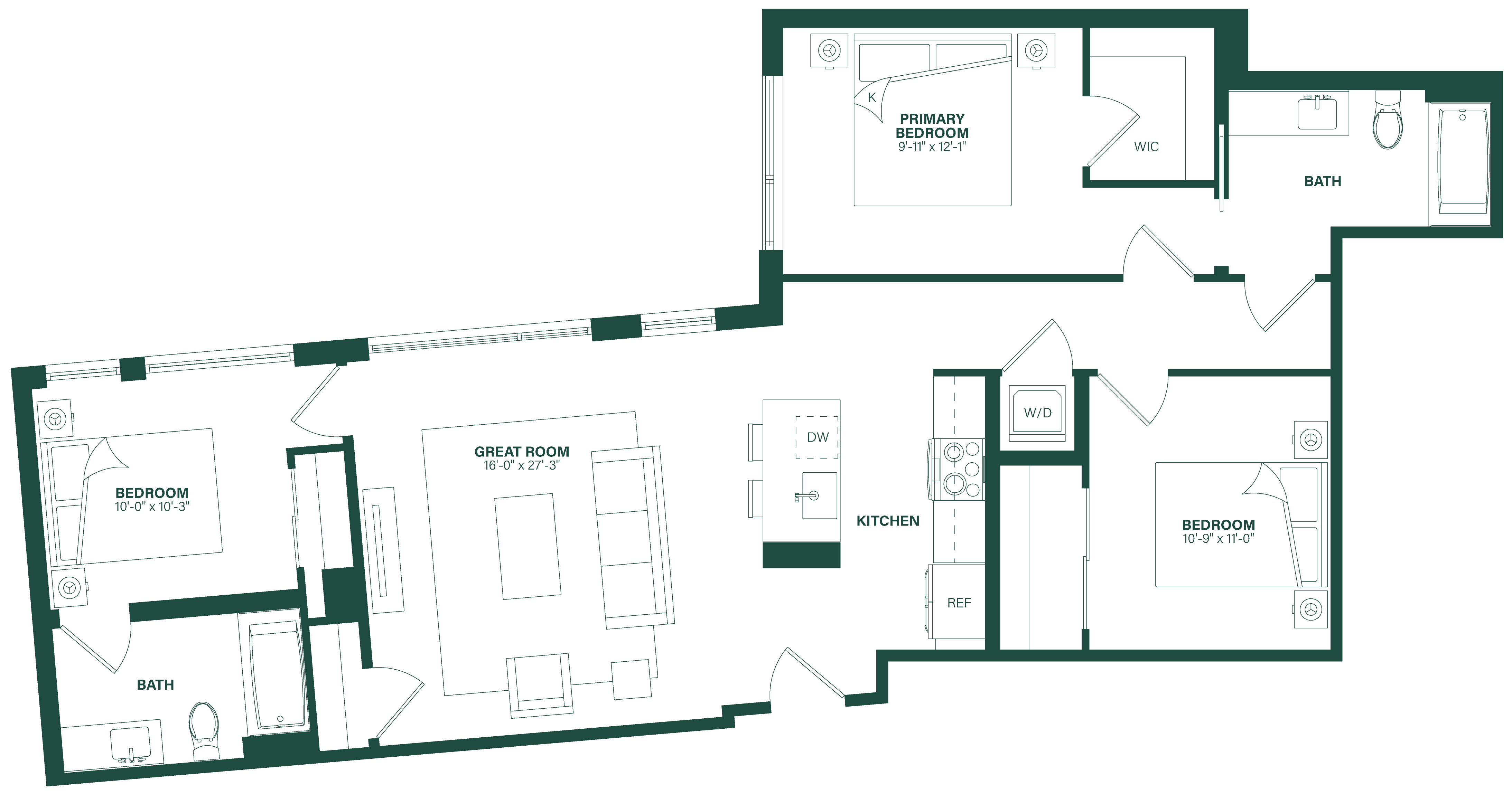 Floor Plan Image of Apartment Apt 107