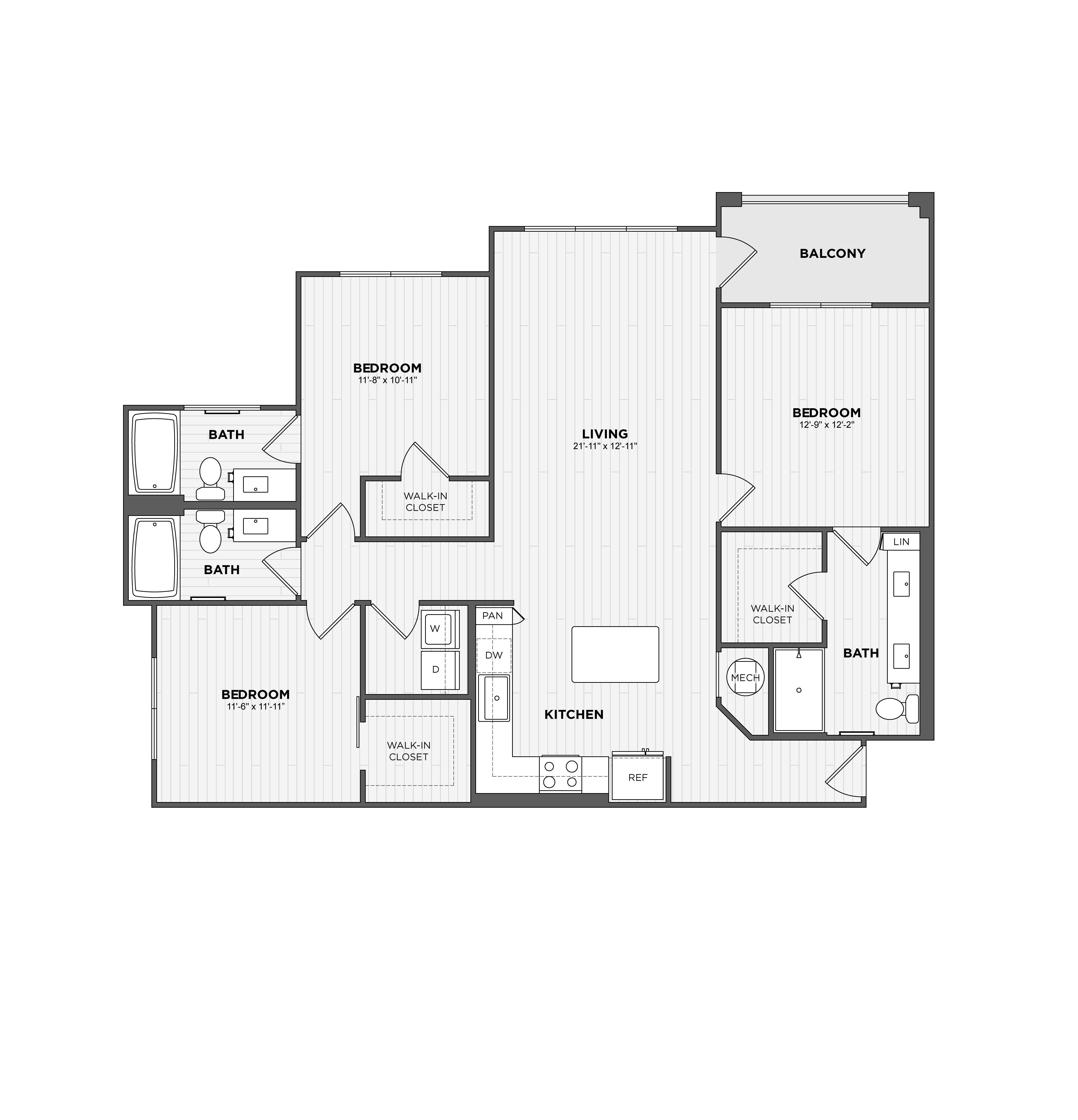 Apartment 10-301 floorplan