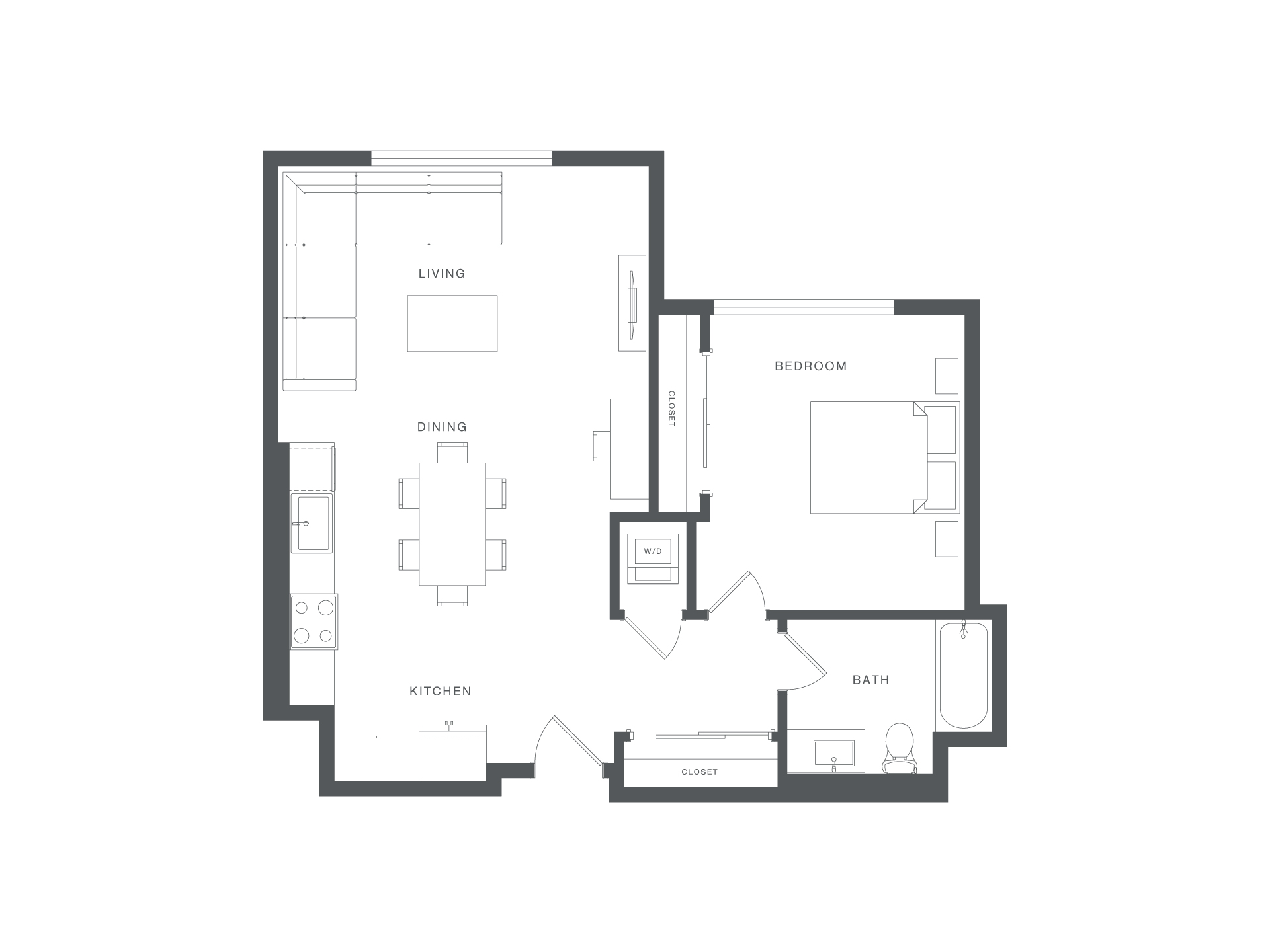 A black and white image of a house floor plan.