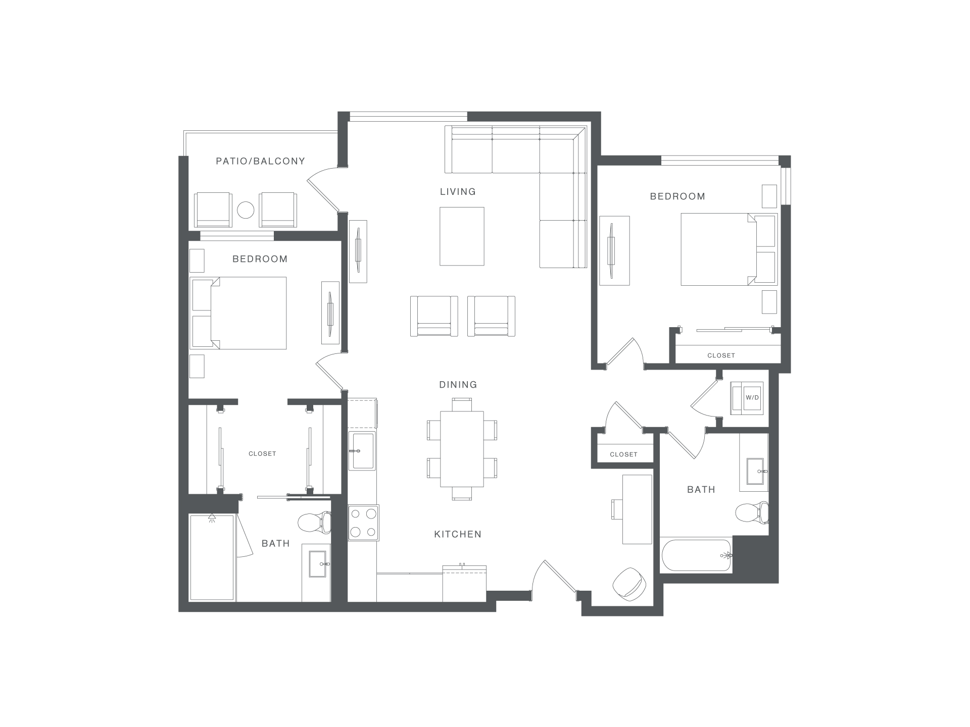 A black and white image of a house floor plan.
