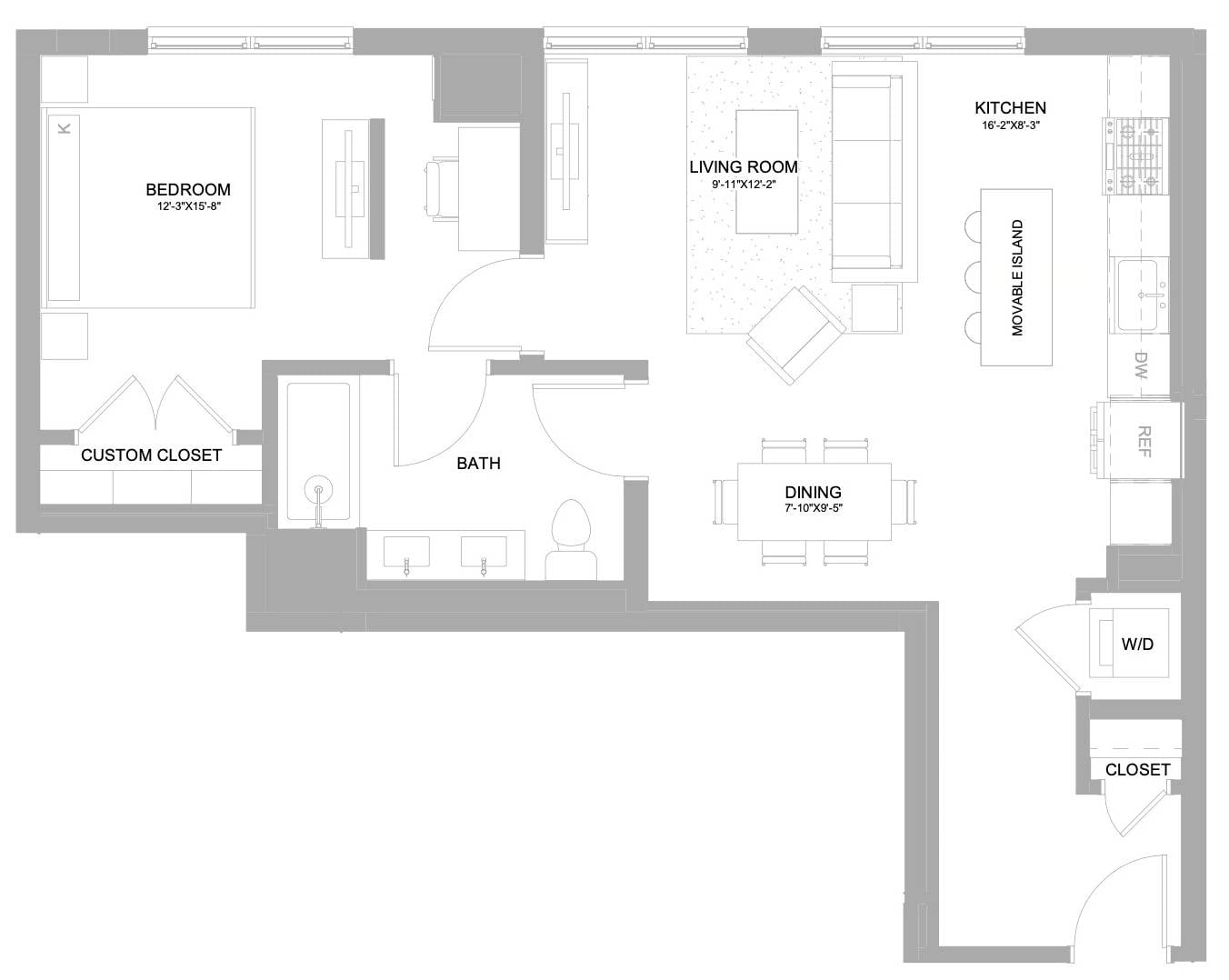 Floor Plan Image of Apartment Apt 416