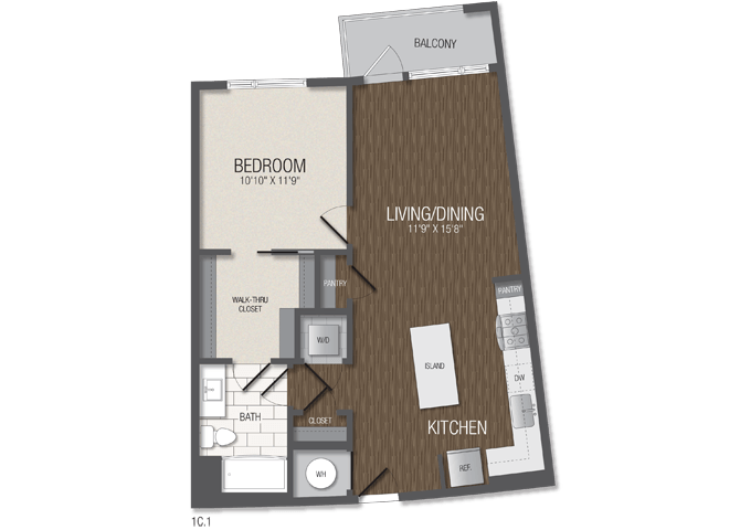 Floor Plan Image of Apartment Apt 1-416