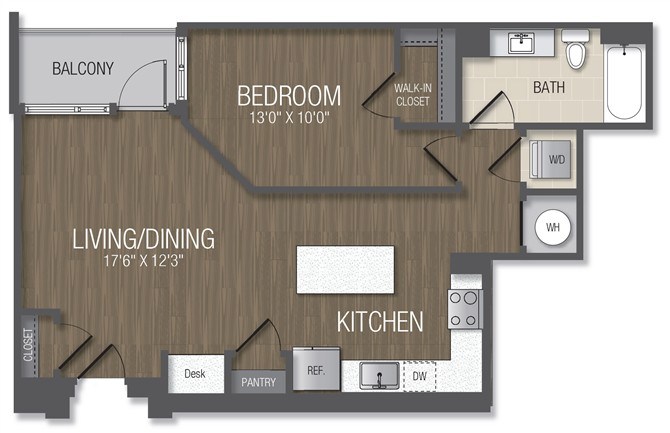 Floor Plan Image of Apartment Apt 522