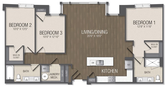 Floor Plan Image of Apartment Apt 501