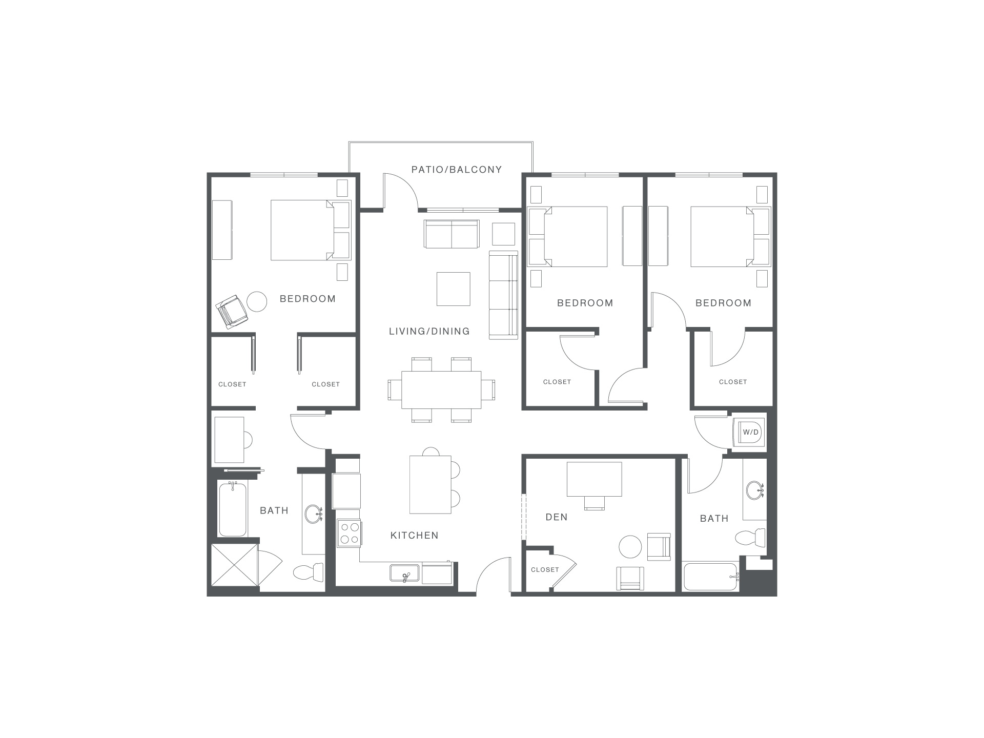 A black and white image of a house floor plan.