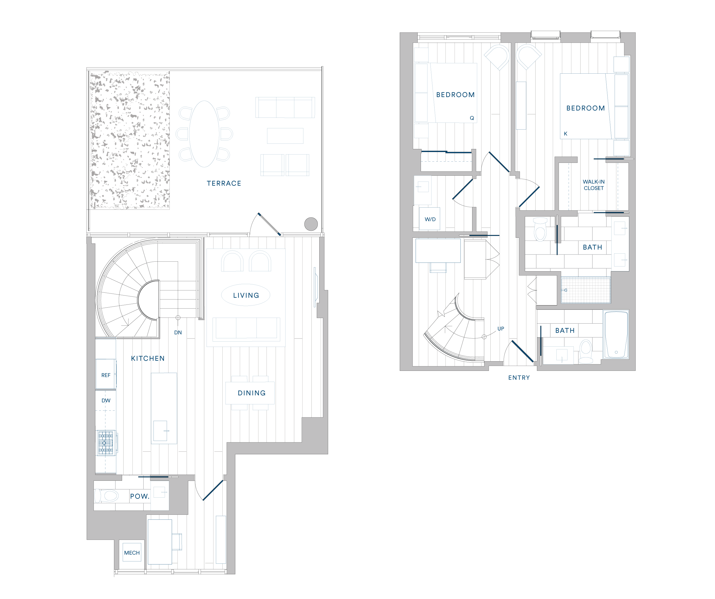 Floorplan for Apartment #1307, 2 bedroom unit at Margarite