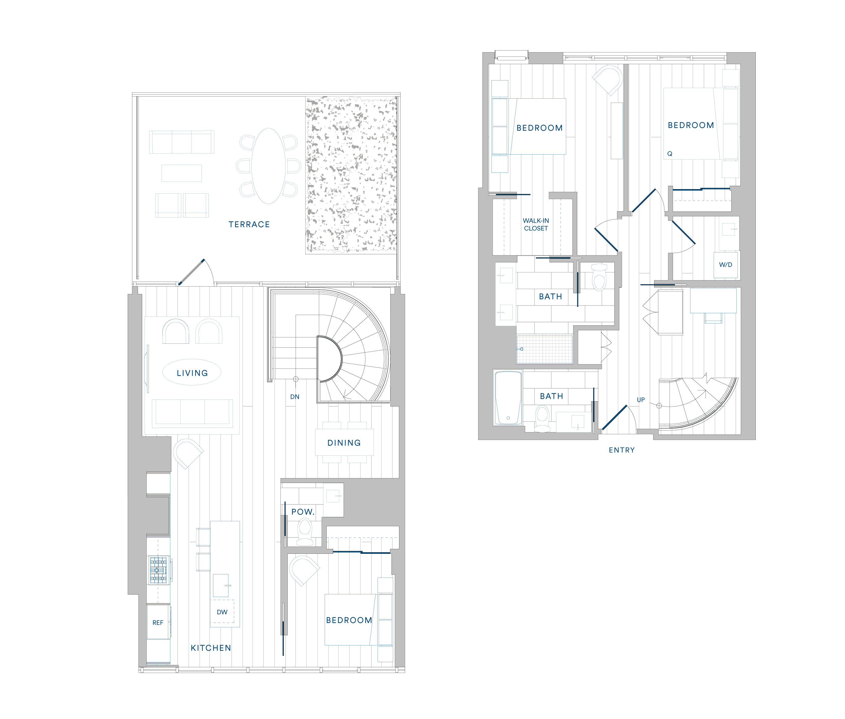 Floorplan for Apartment #1306, 2 bedroom unit at Margarite