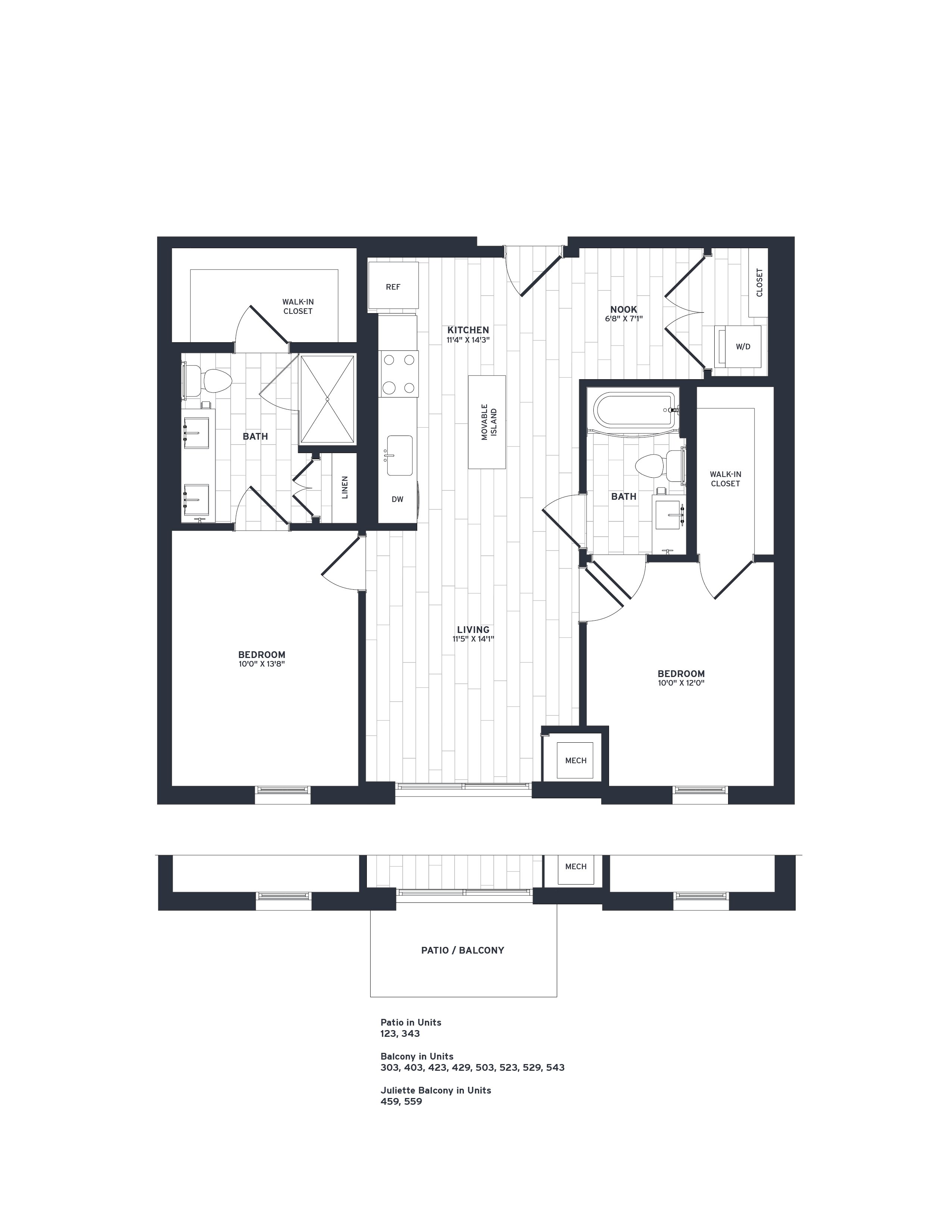 Floor Plan Image of Apartment Apt 423