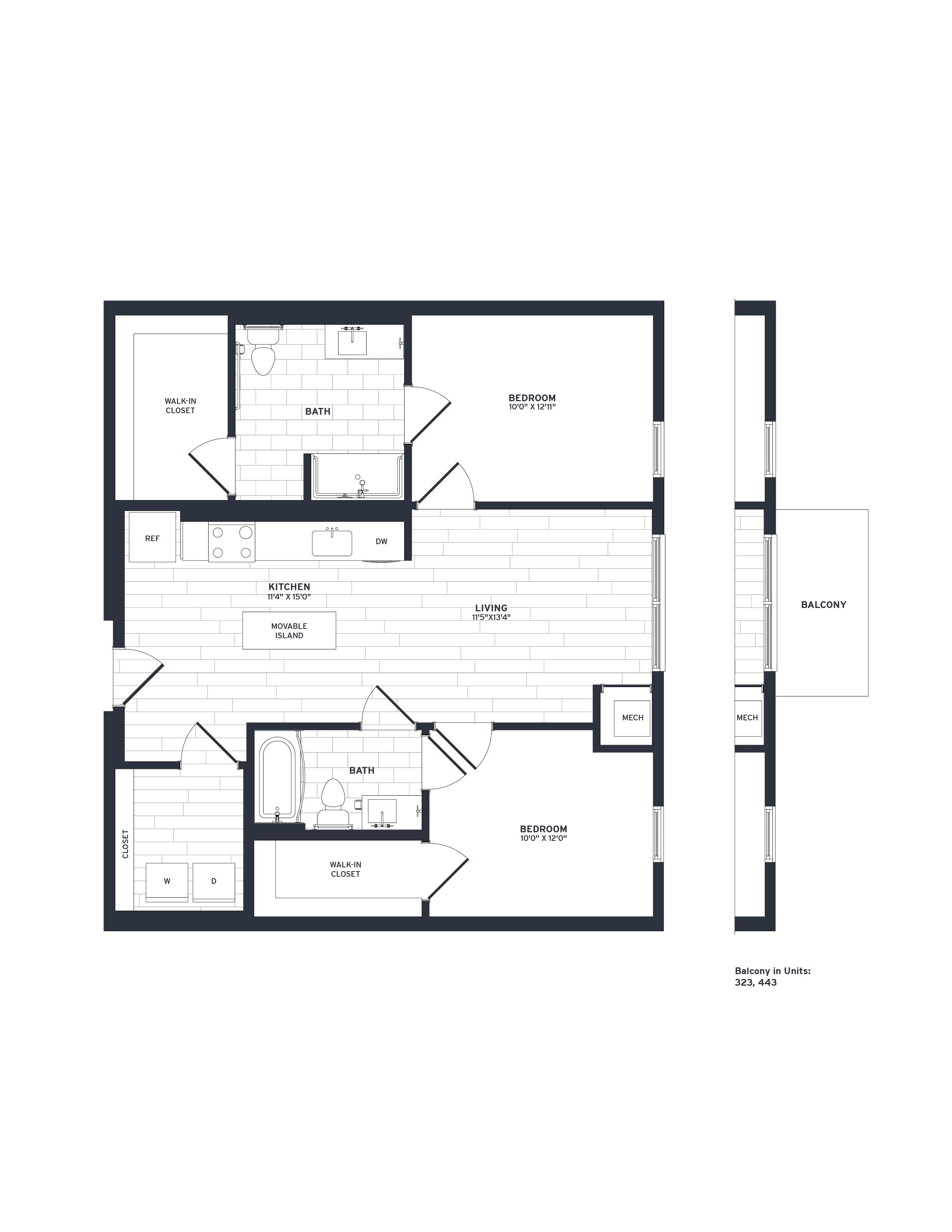 Floor Plan Image of Apartment Apt 203