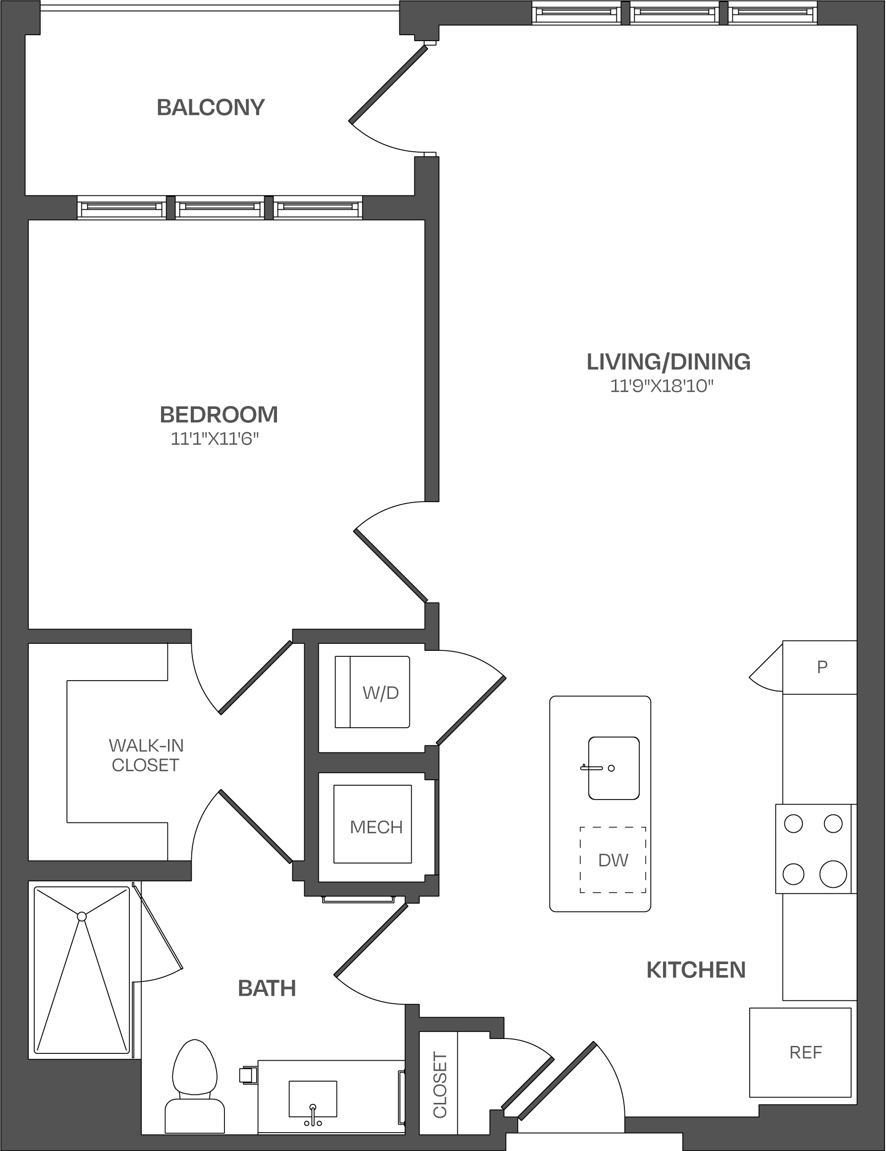 1 Bed/1 Bath-A15