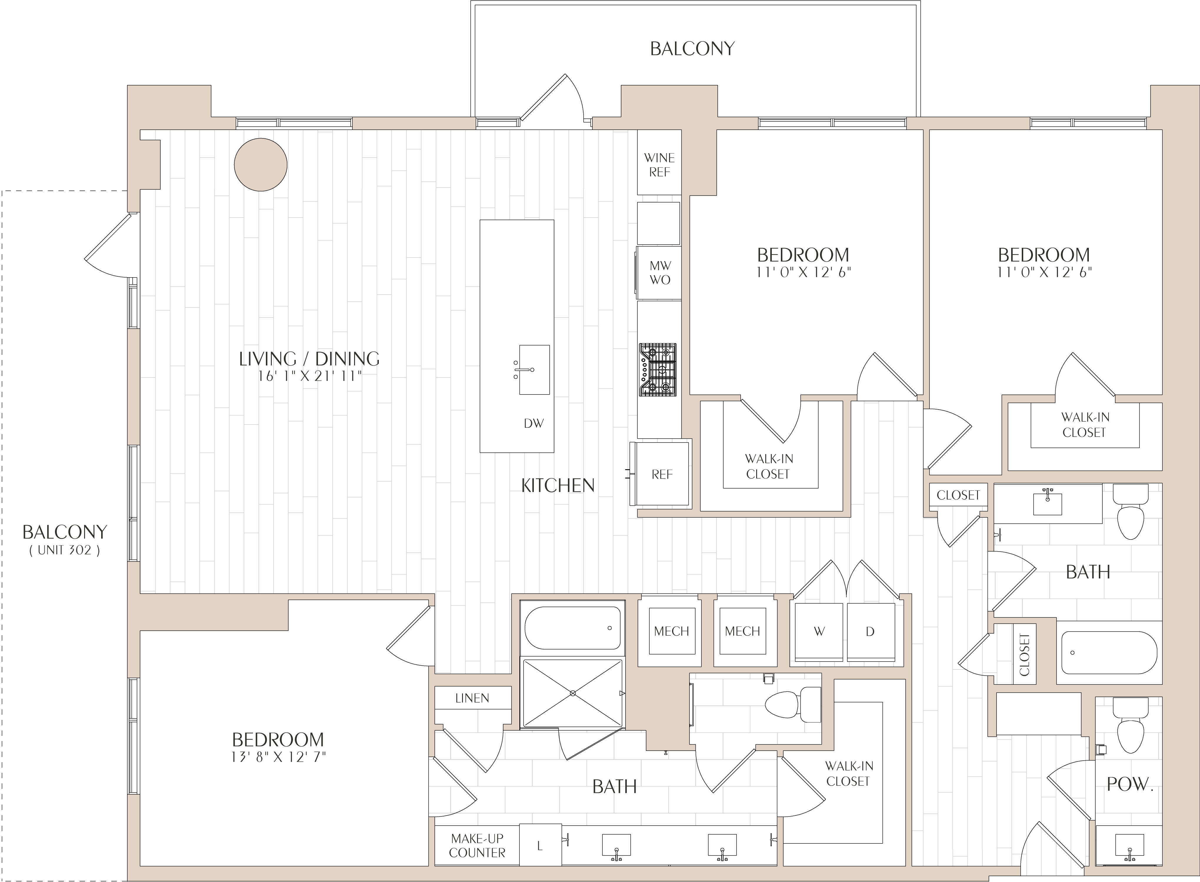 Floor Plan Image of Apartment Apt 0302