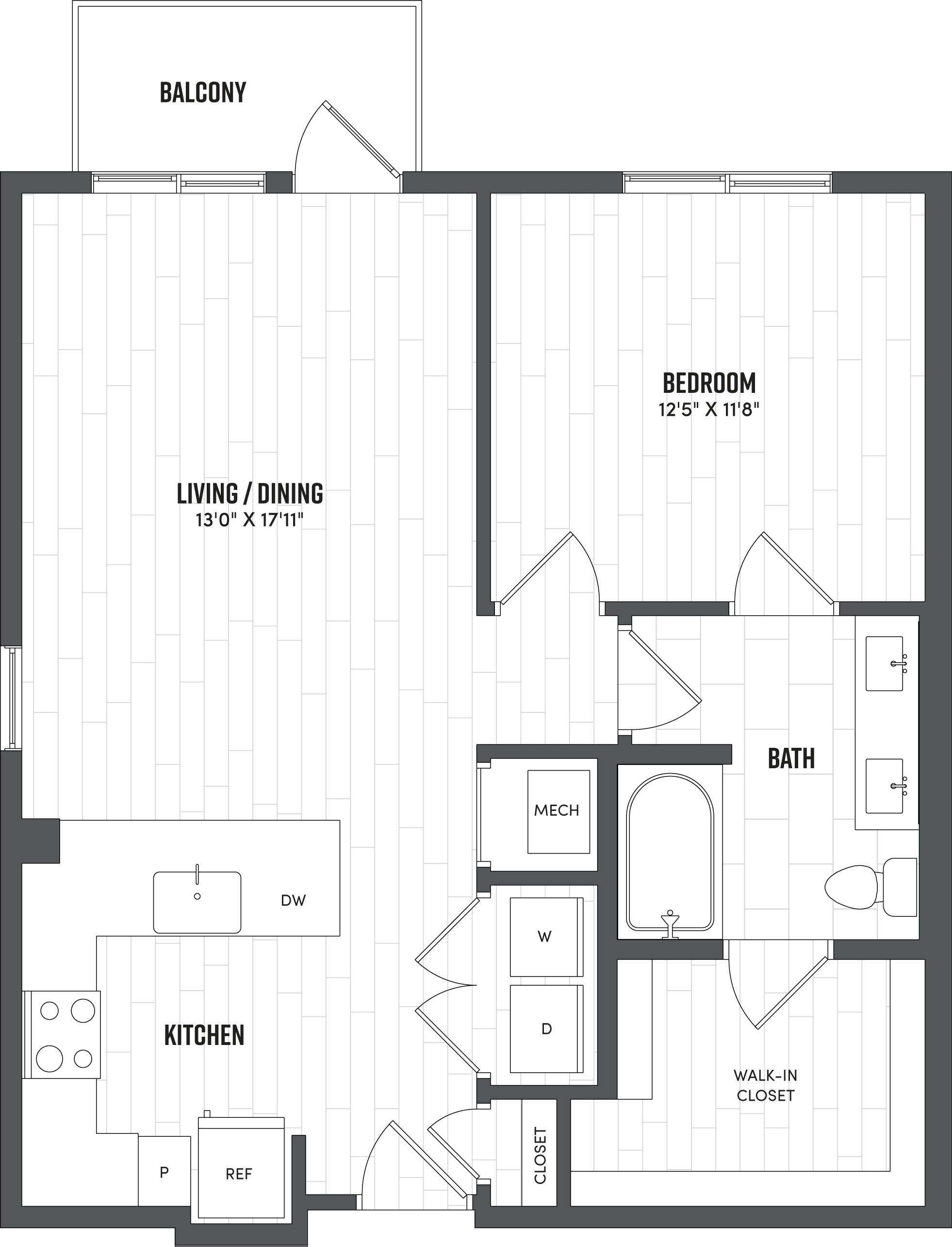 Floor Plan Image of Apartment Apt 208