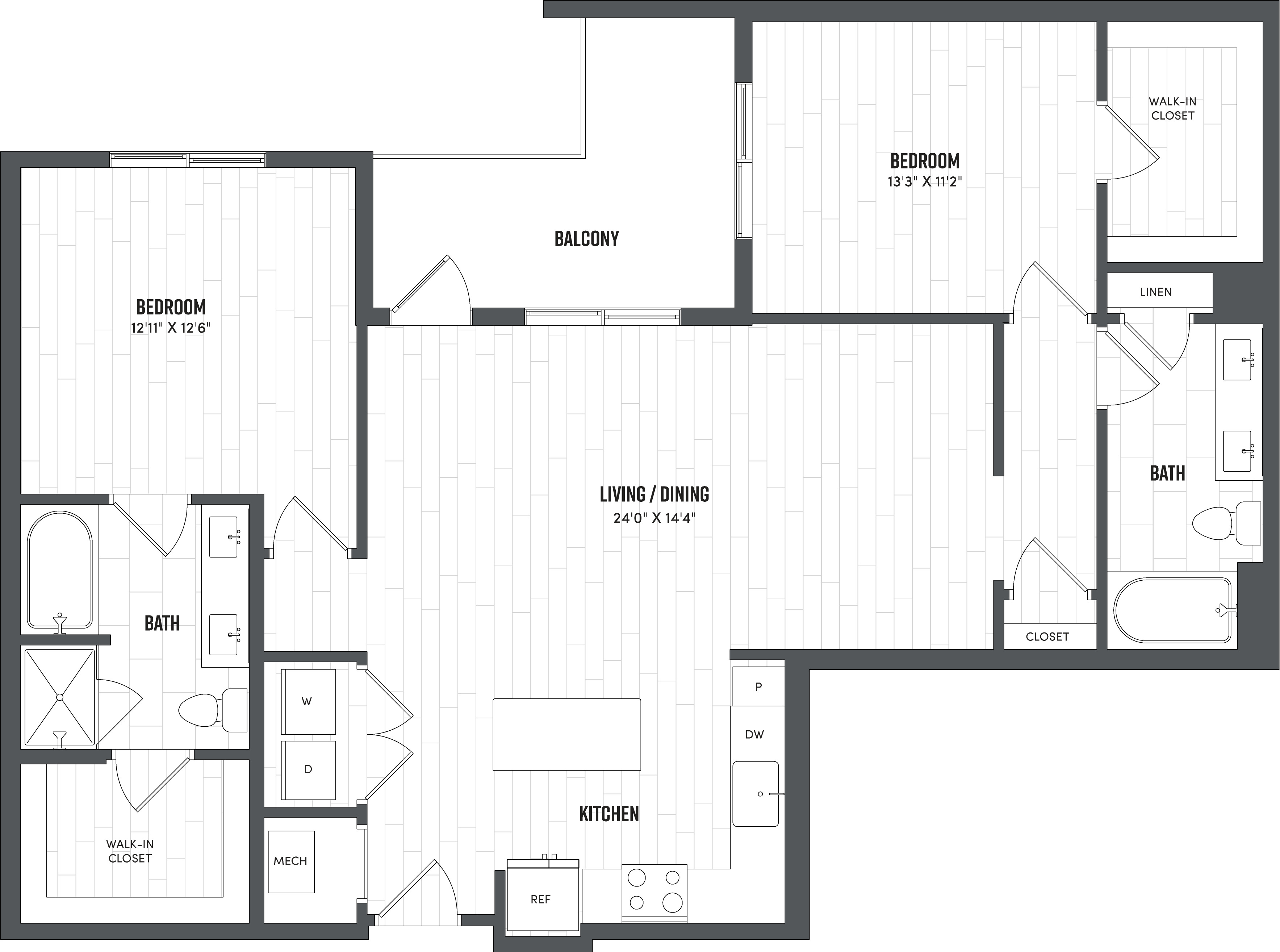Floor Plan Image of Apartment Apt 205