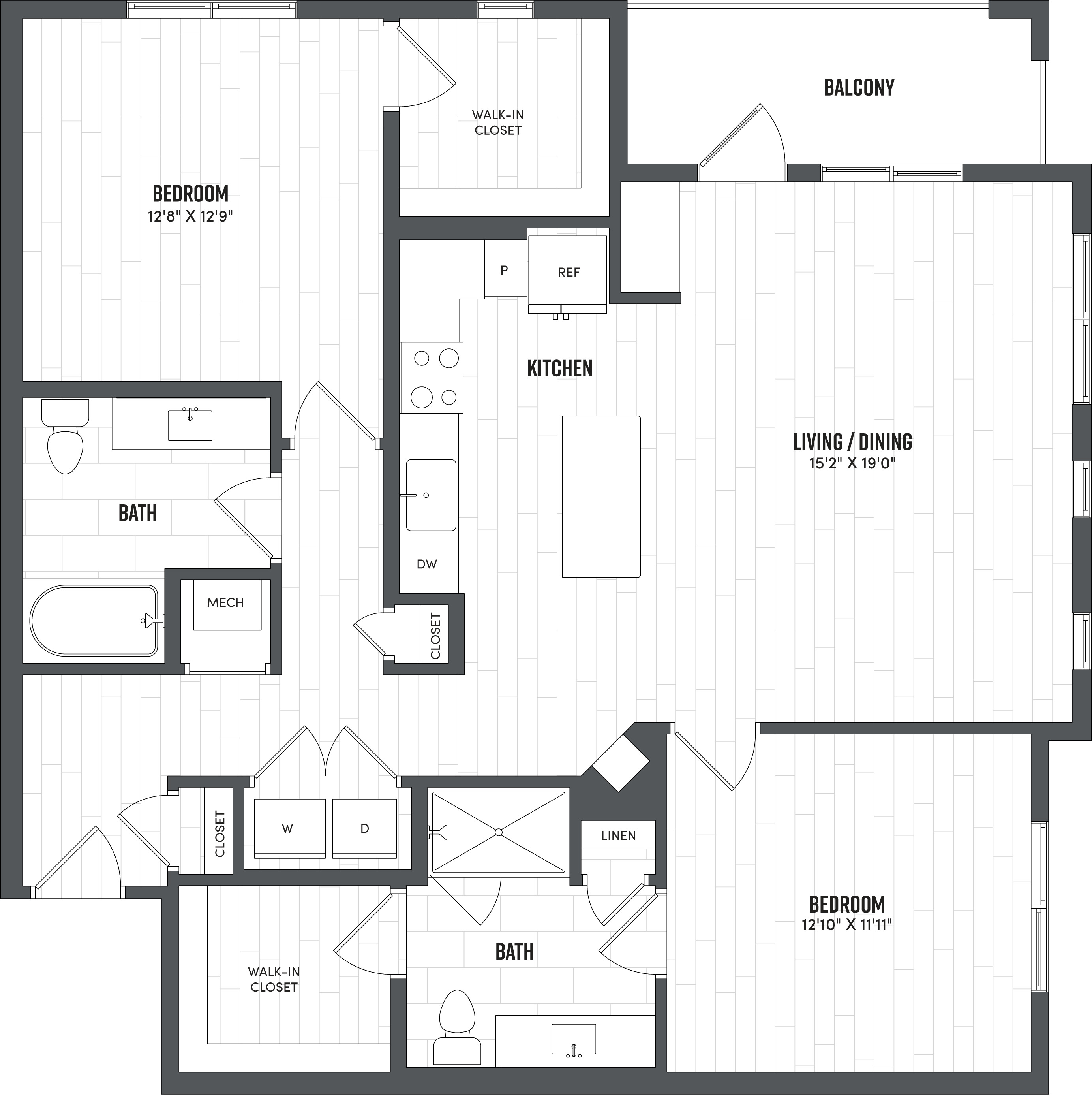 Floor Plan Image of Apartment Apt 102