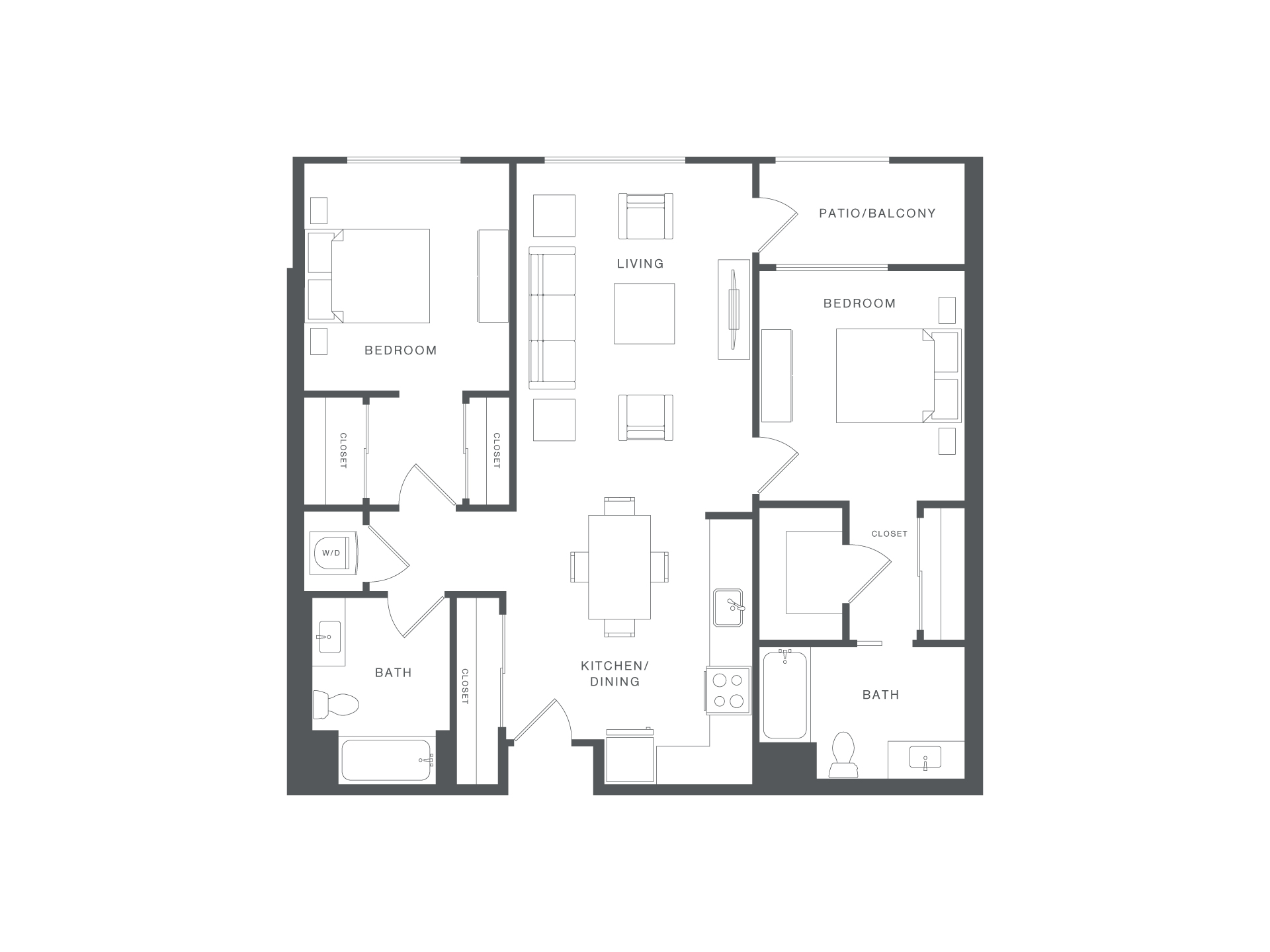 A black and white image of a house floor plan.
