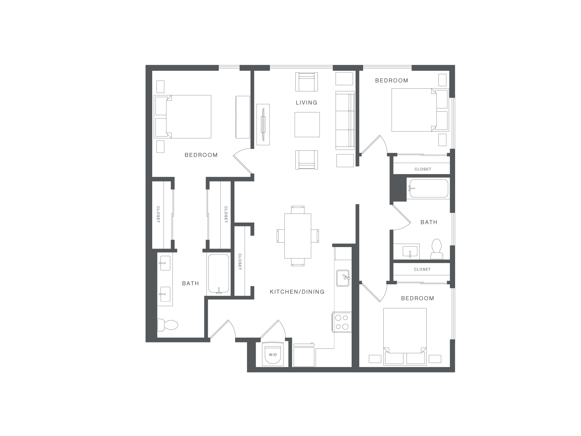 A black and white image of a house floor plan.