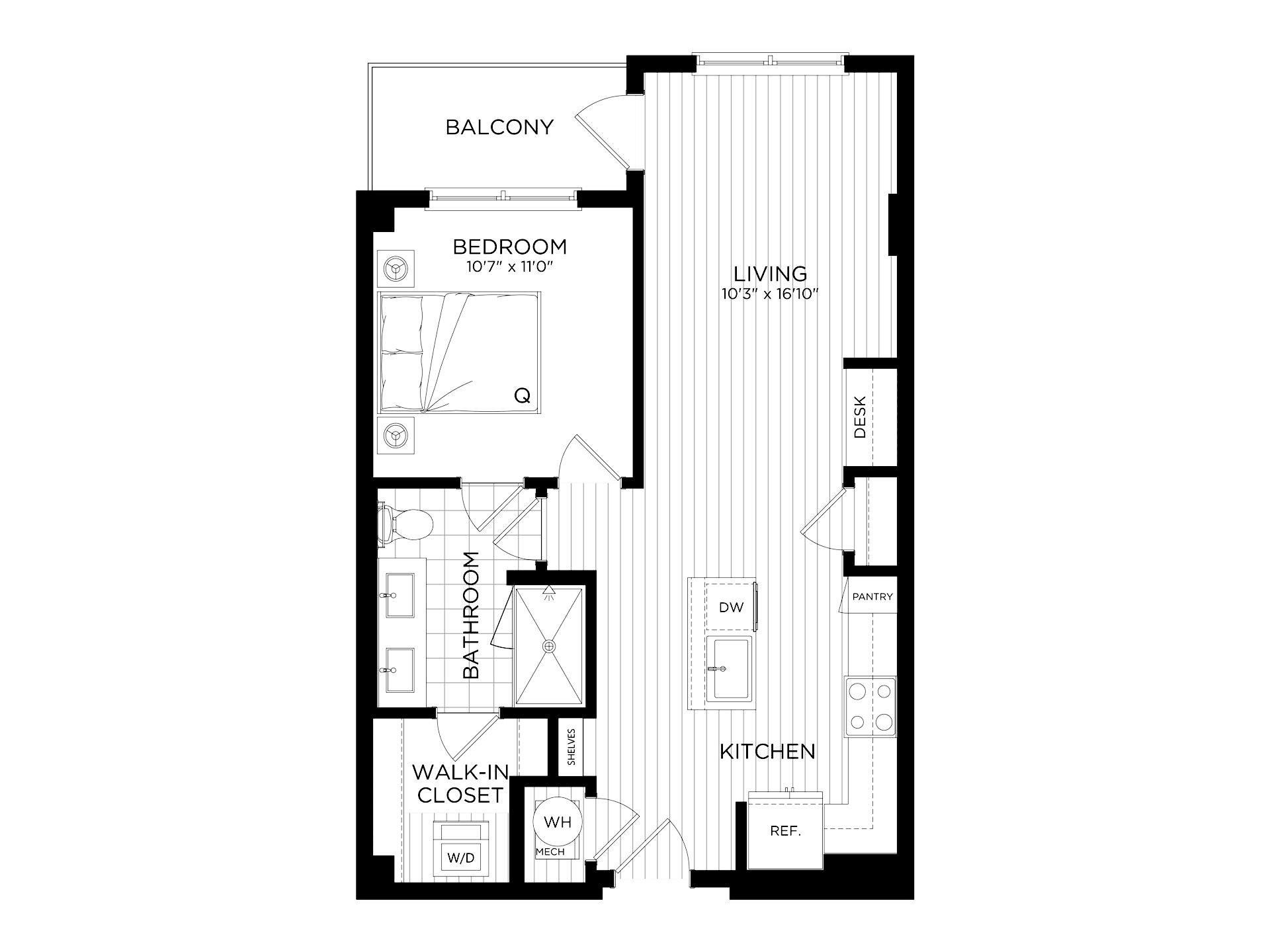 1 Bed/1 Bath-A1 — unit 106