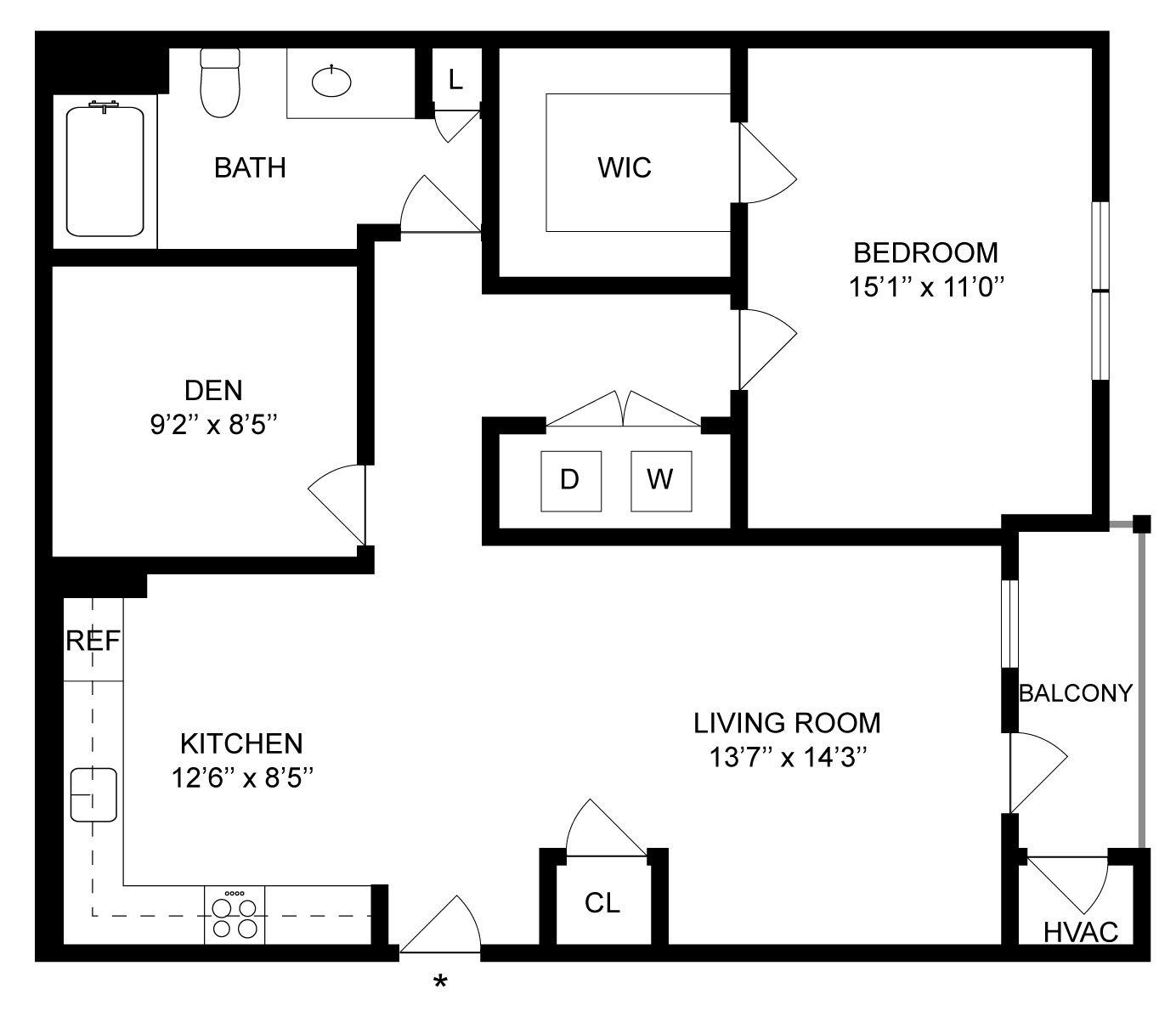 Floorplan for Apartment #01-A22, 3 bedroom unit at Halstead Hopkinton