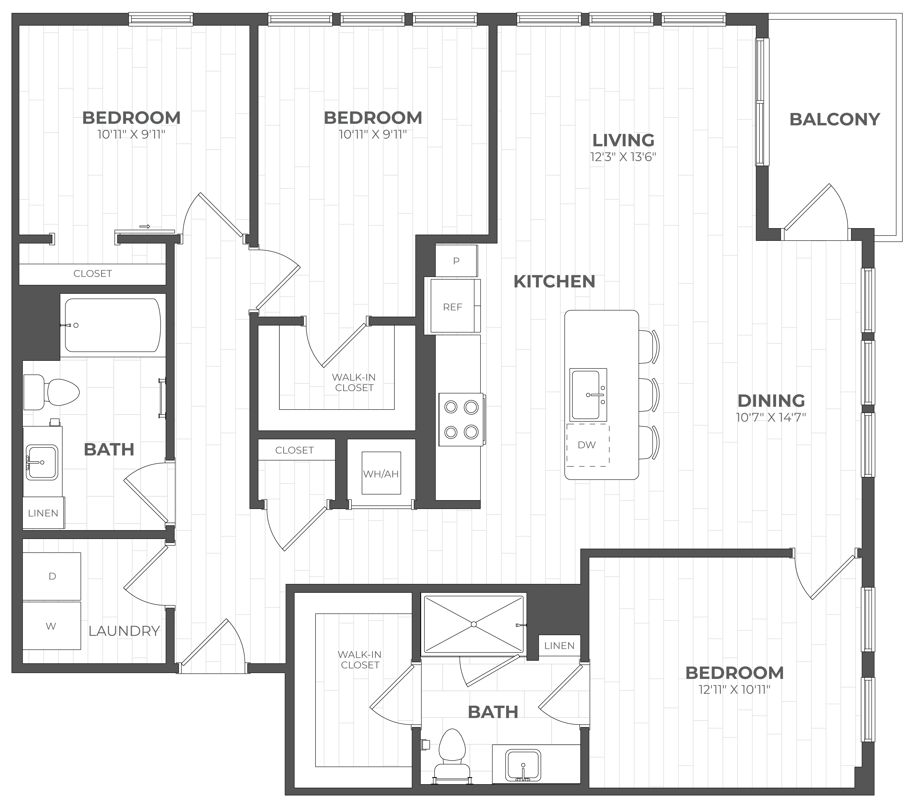 Floor Plan Image of Apartment Apt 205