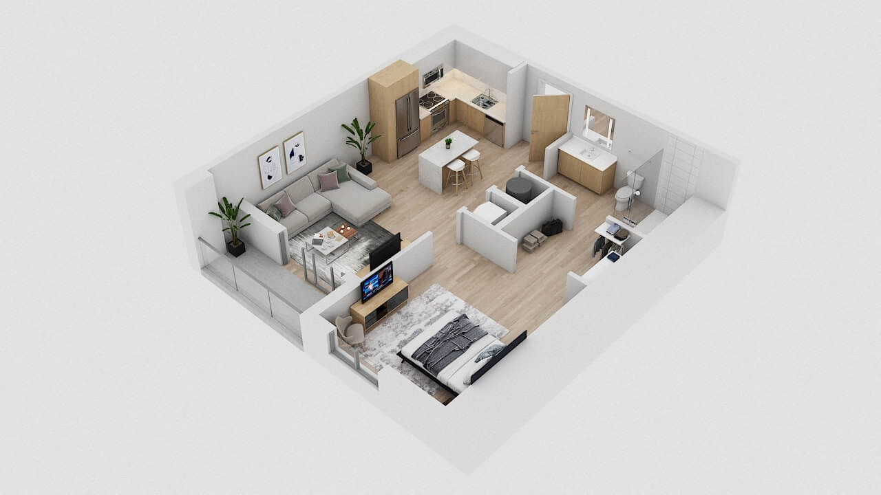 3D Floorplan of Apartment 0404
