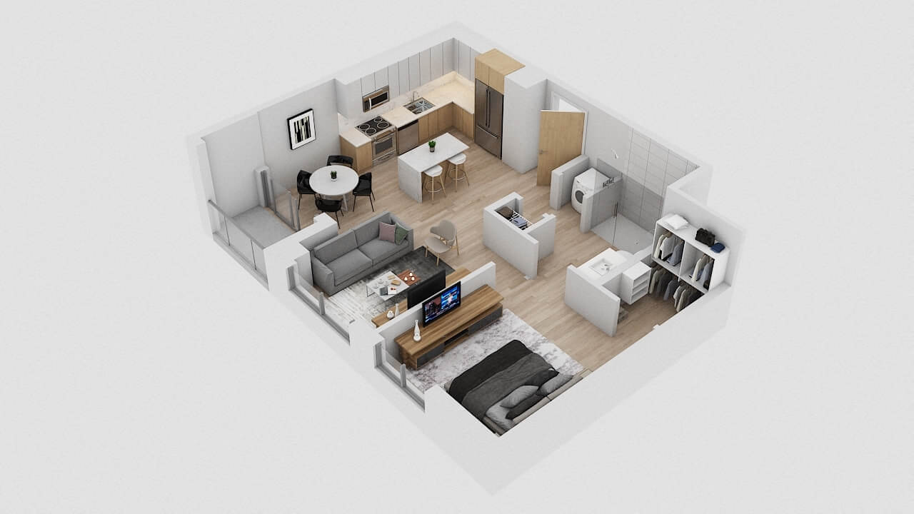 Floorplan of Apartment A2W