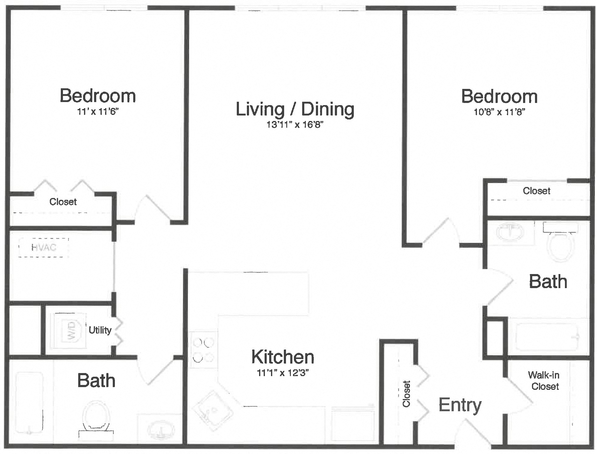 Apartment 1-6A floorplan