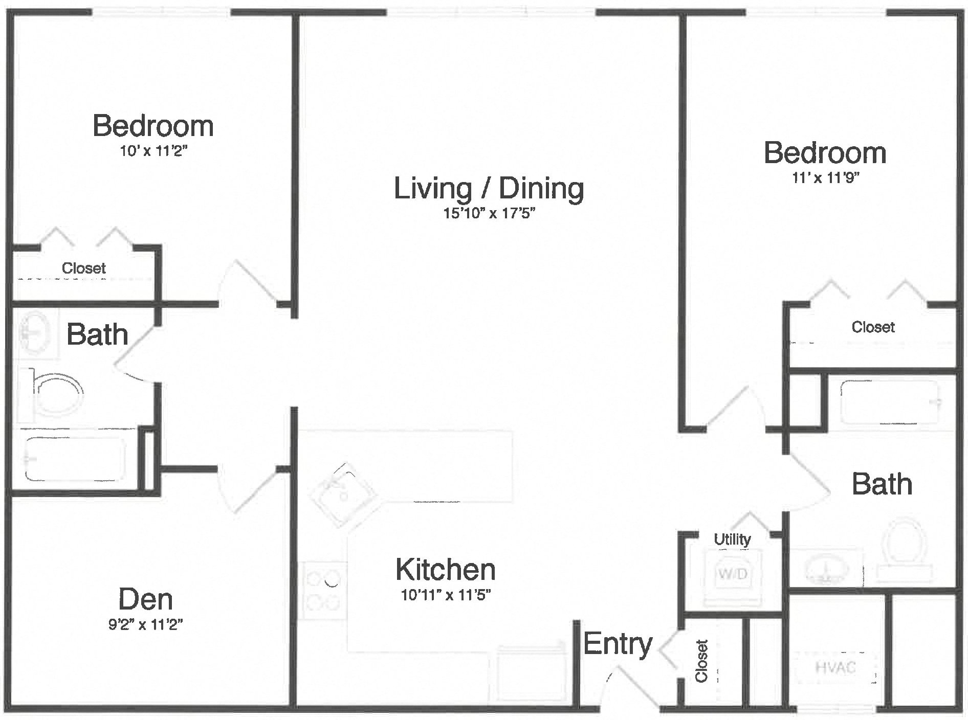 Apartment 1-7D floorplan