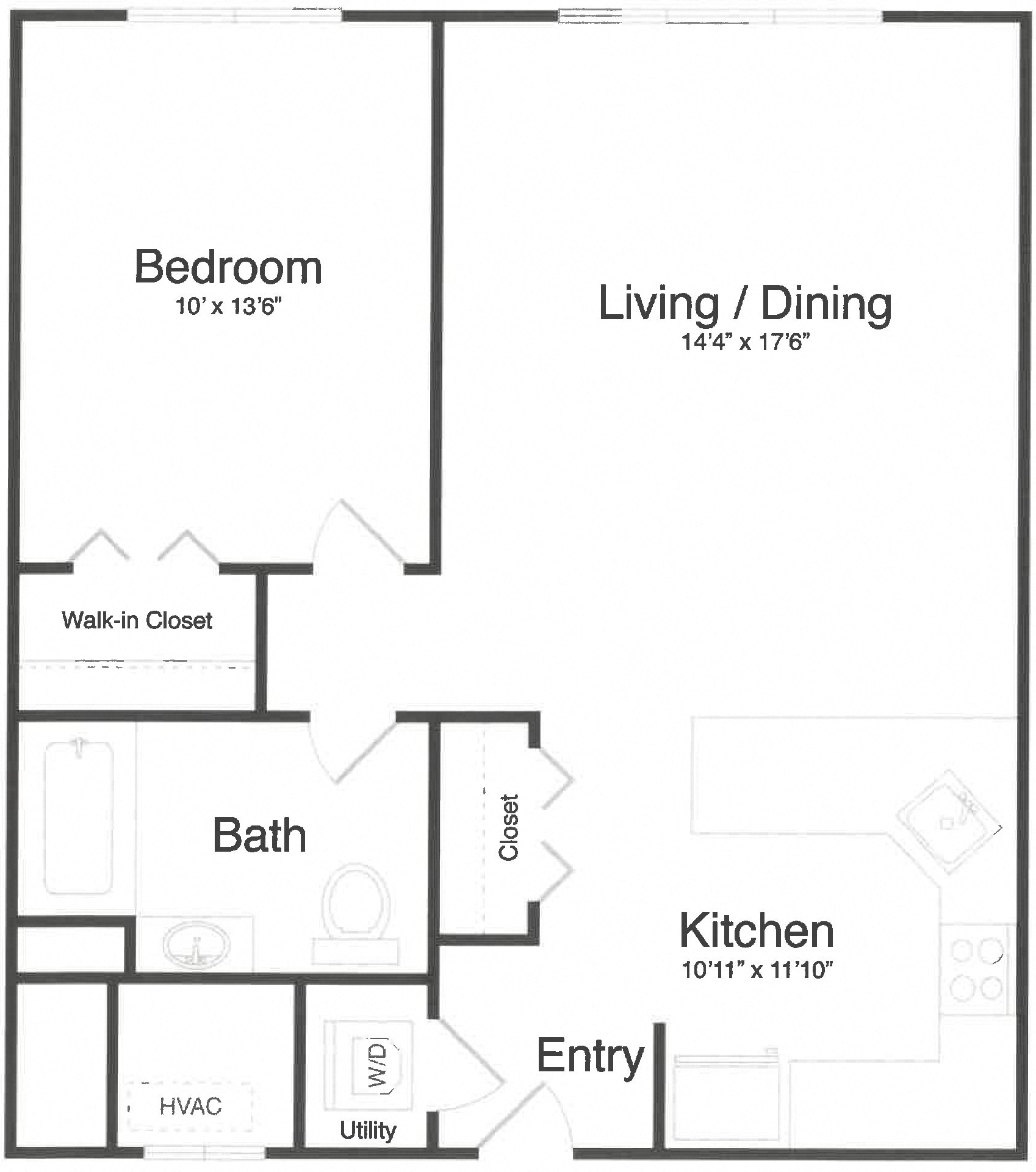 Apartment 1-5E floorplan