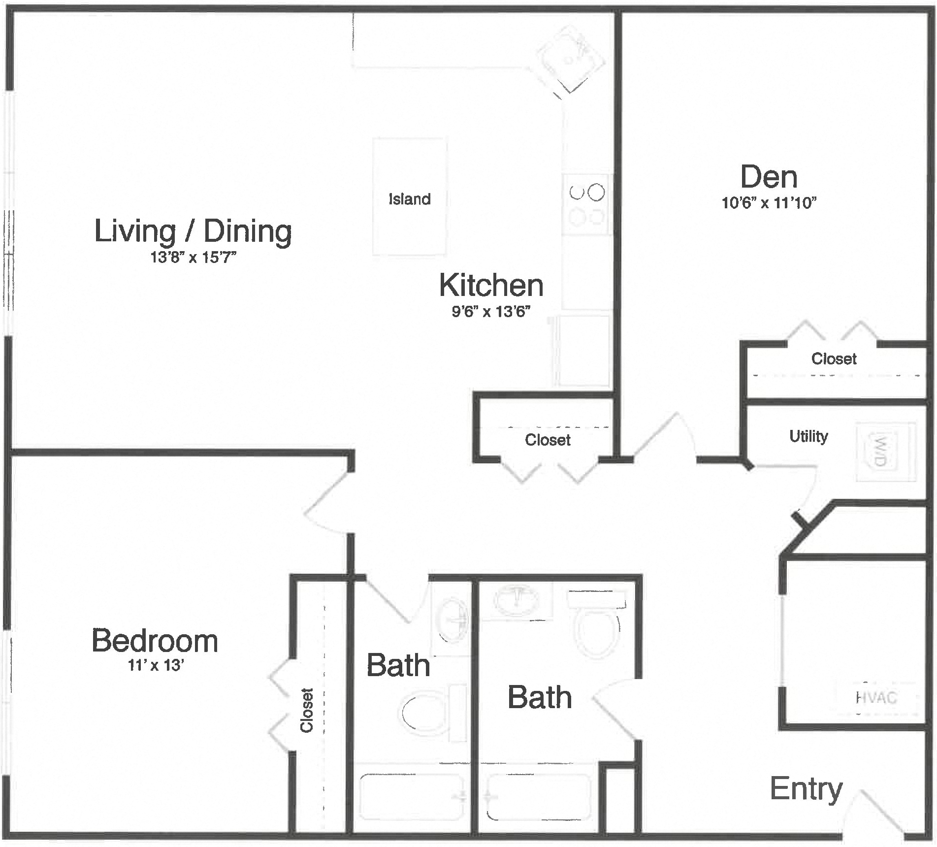 Apartment 1-3J floorplan