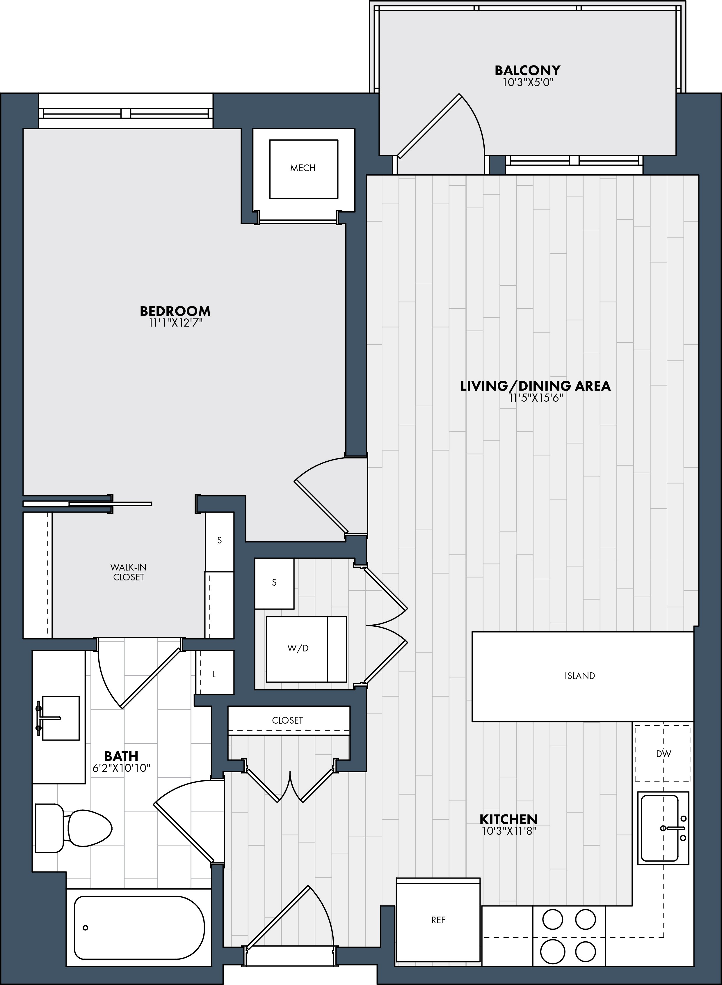 Floor Plan Image of Apartment Apt 103
