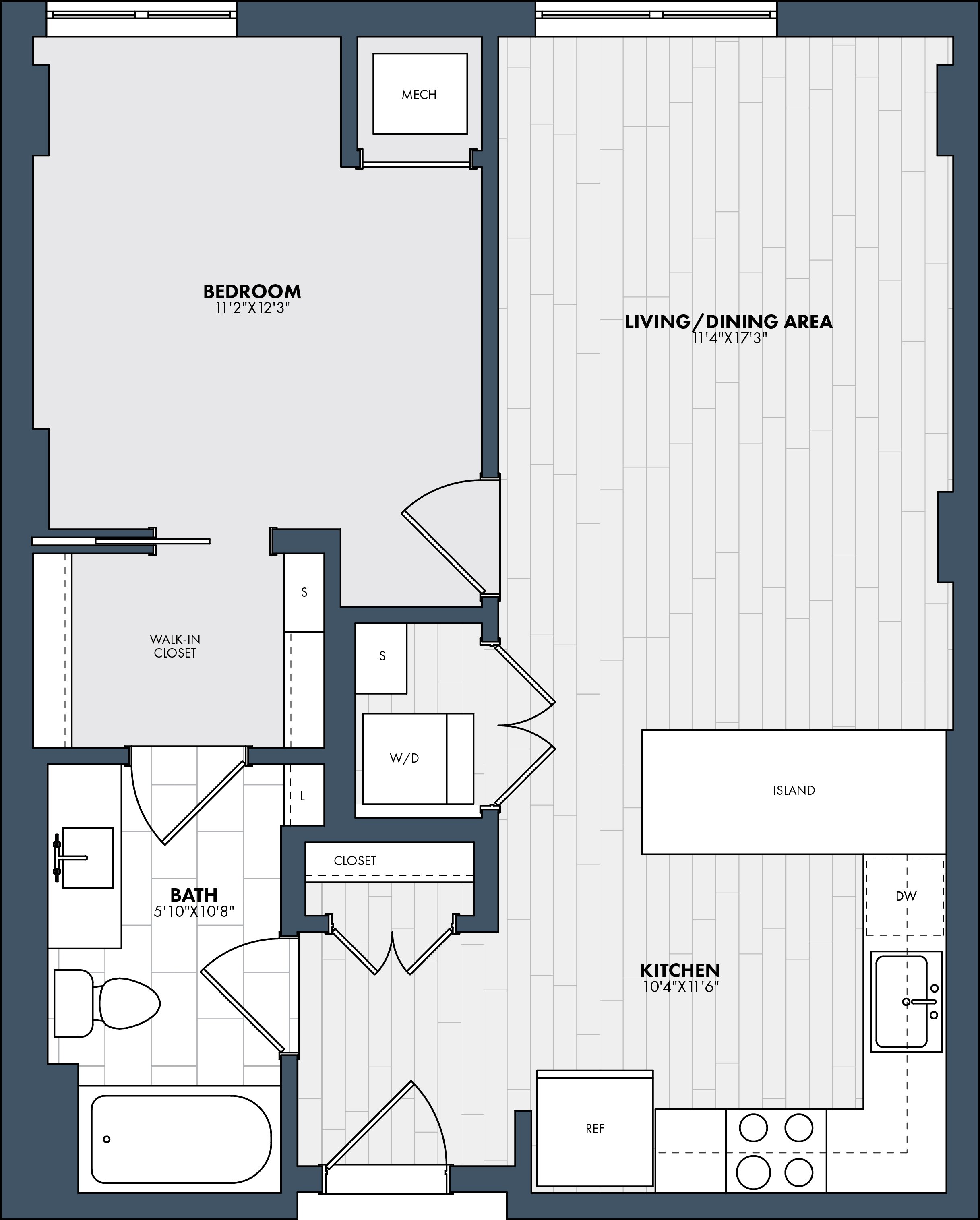 Floor Plan Image of Apartment Apt 102