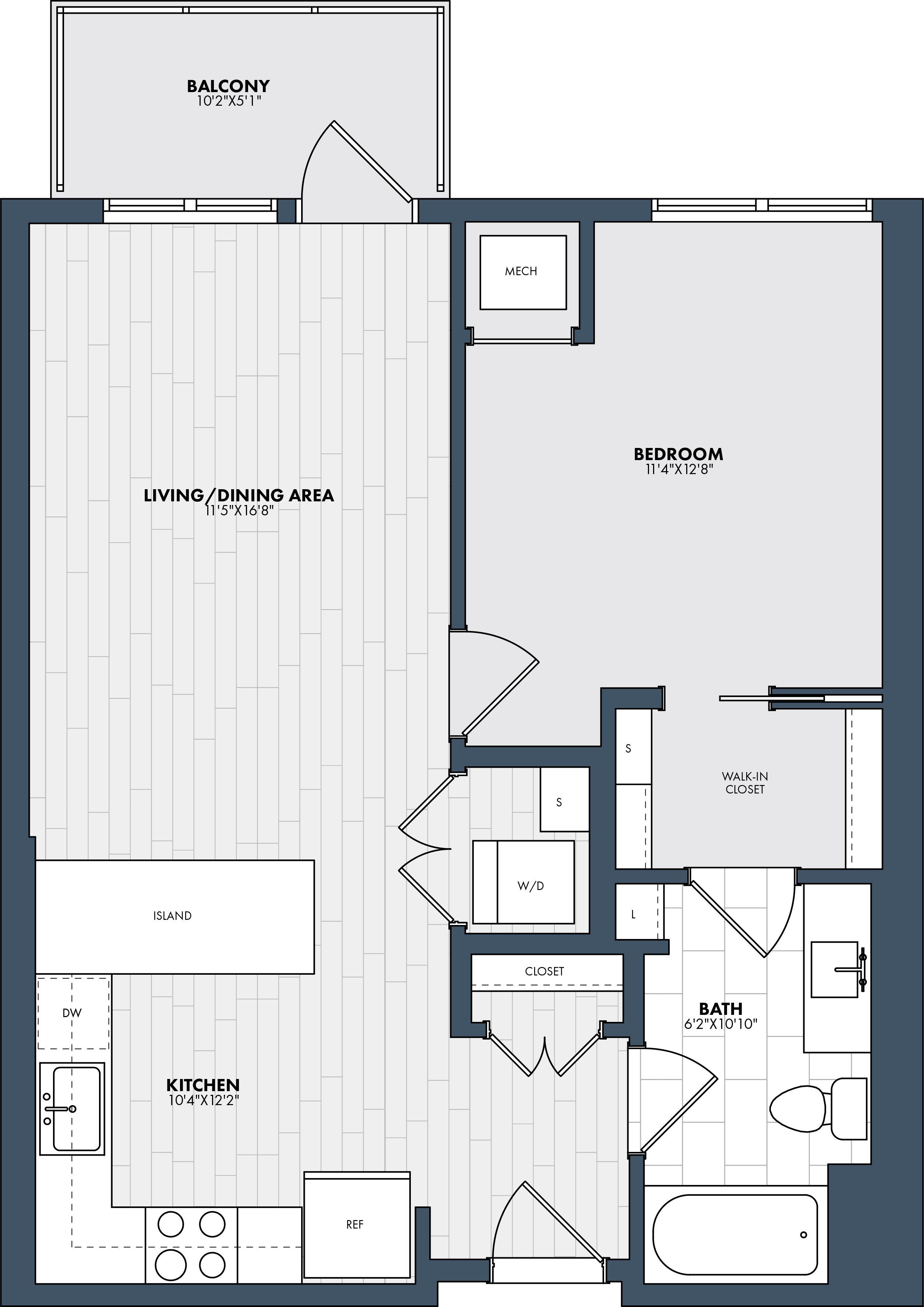 Floor Plan Image of Apartment Apt 208
