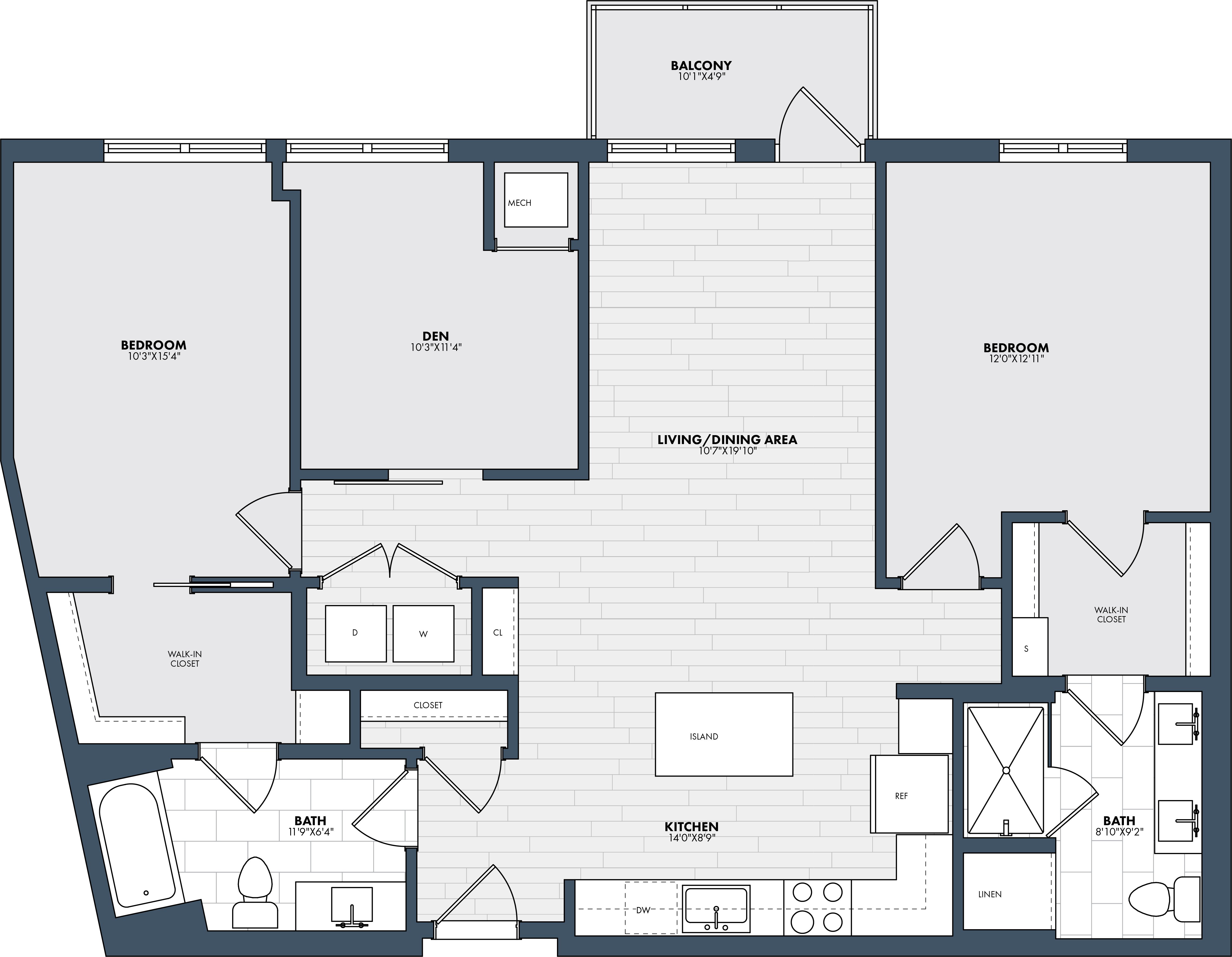 Floor Plan Image of Apartment Apt 413