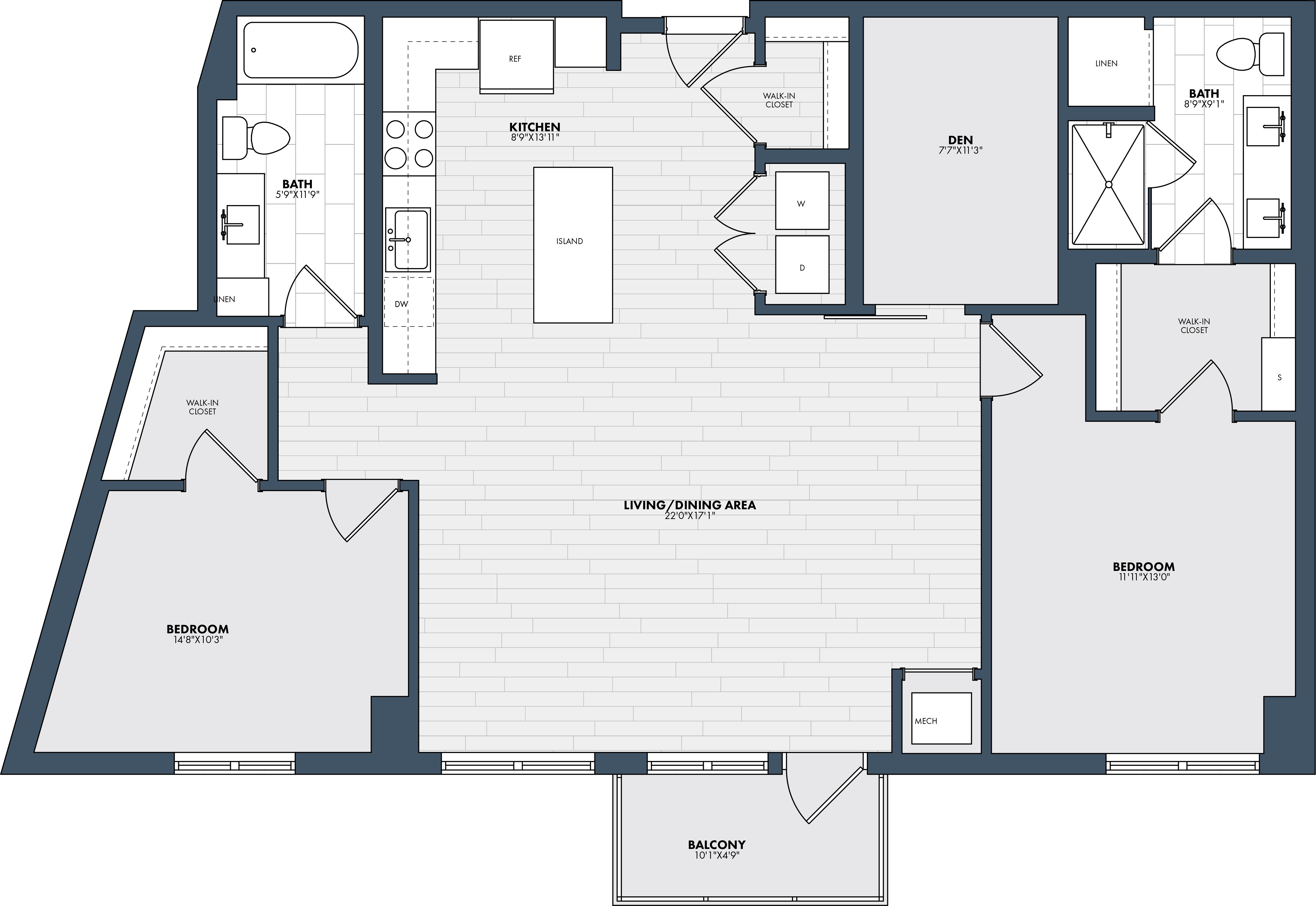 Floor Plan Image of Apartment Apt 121