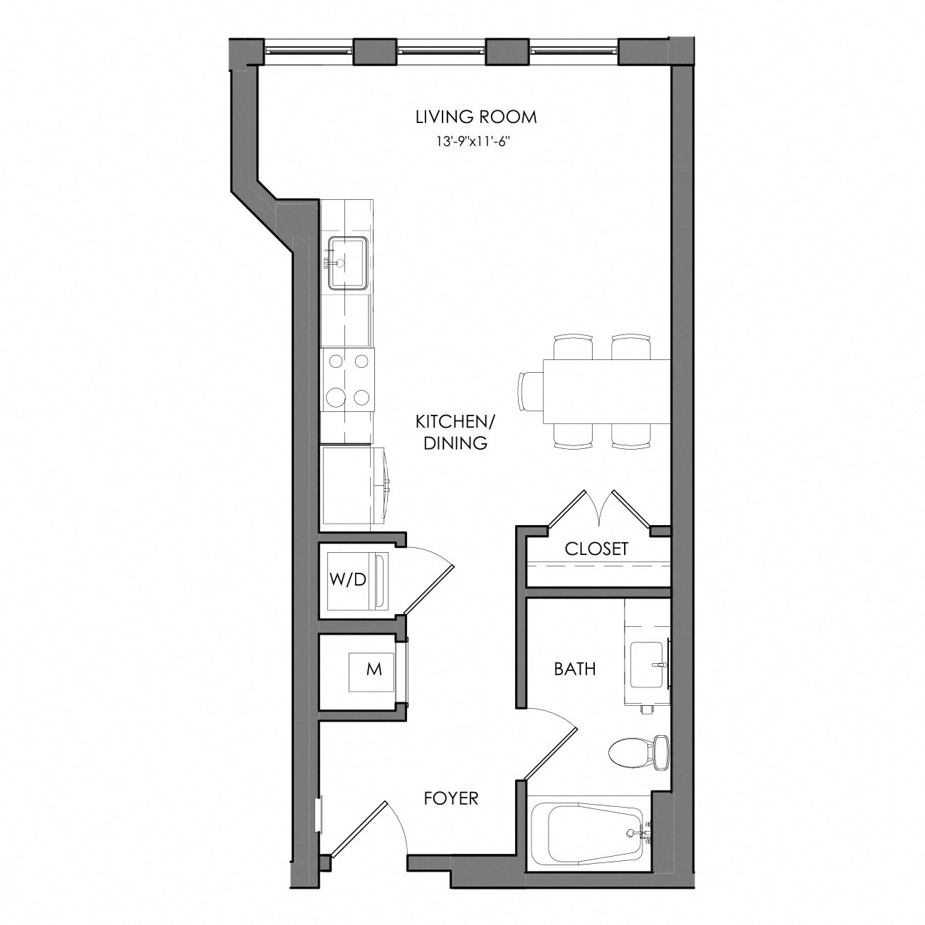 Apartment 1060A floorplan