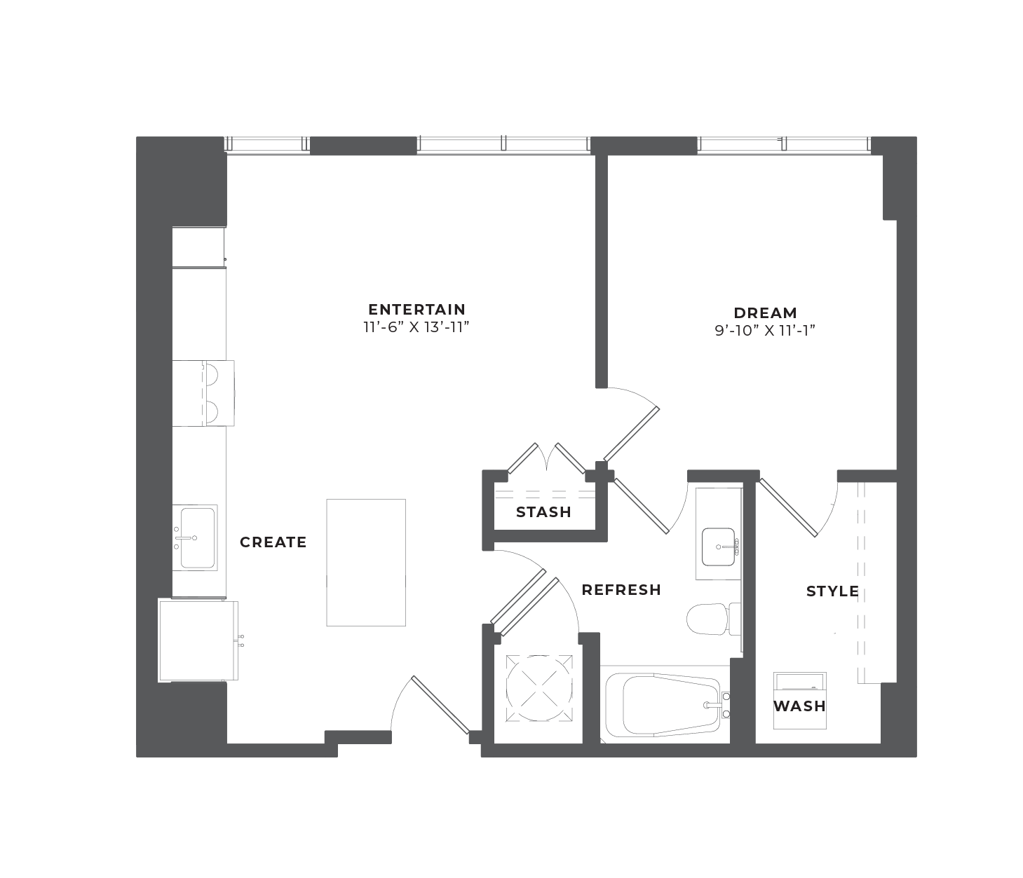 1 Bed/1 Bath-AJ4