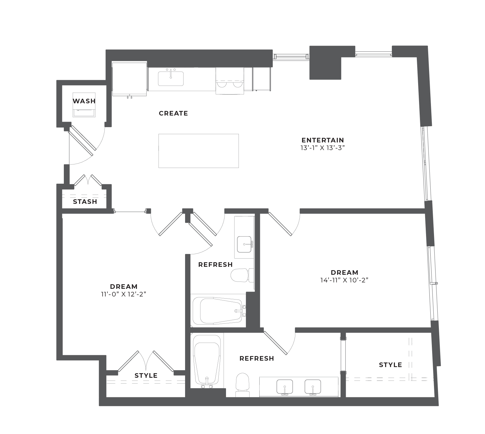 1 Bed Den/2 Bath-BJ3
