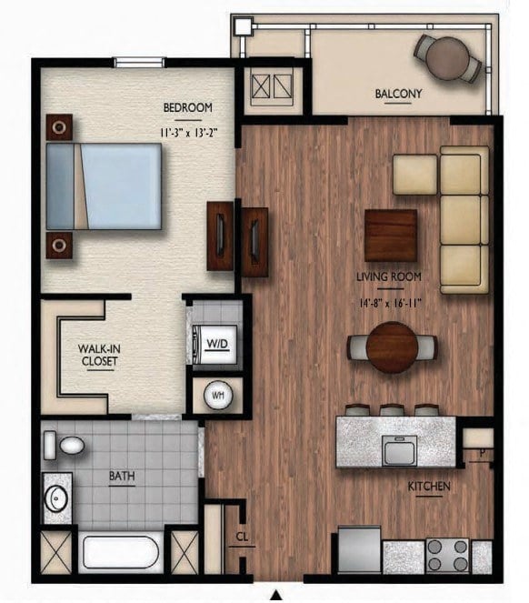 Floor Plan Image of Apartment Apt 4113