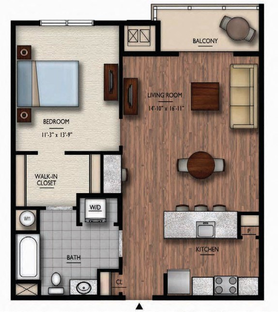 Floor Plan Image of Apartment Apt 3412