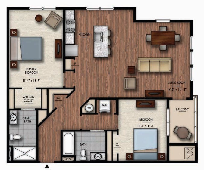 Floor Plan Image of Apartment Apt 6116