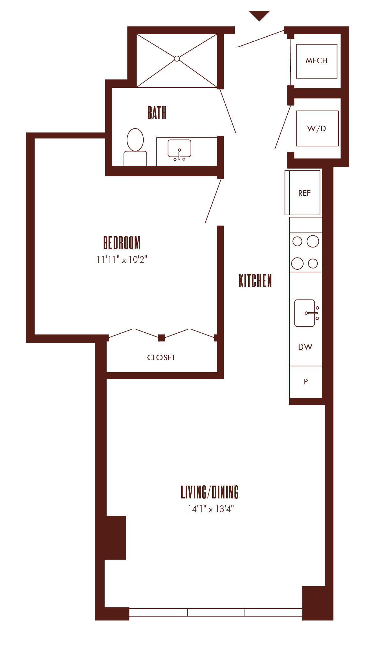Floor Plan Image of Apartment Apt 19L