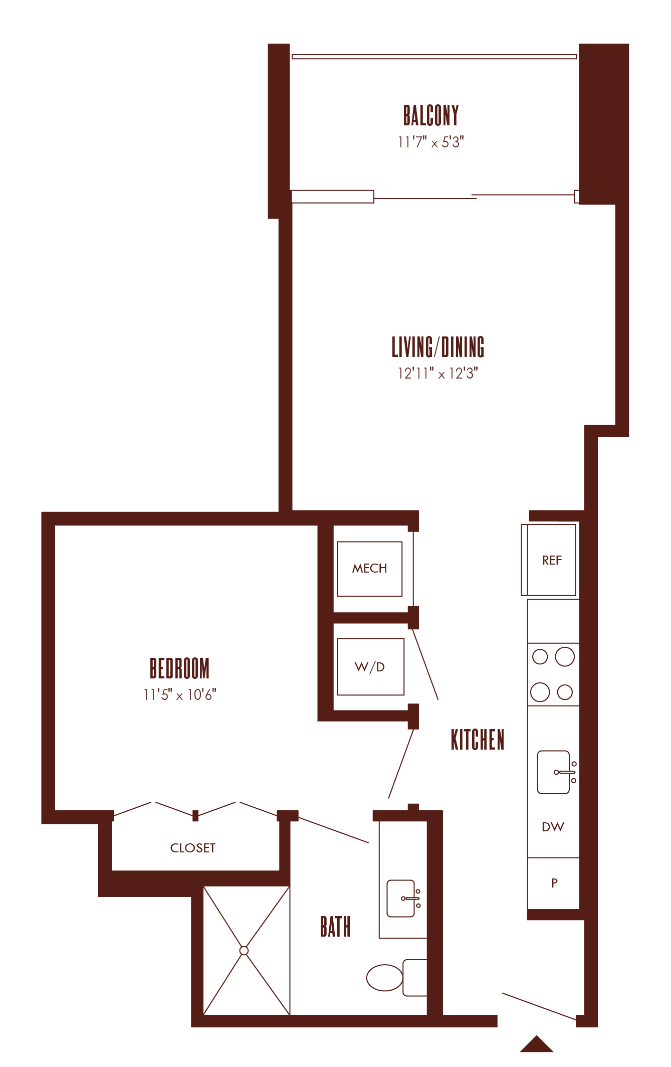 Floor Plan Image of Apartment Apt 17G