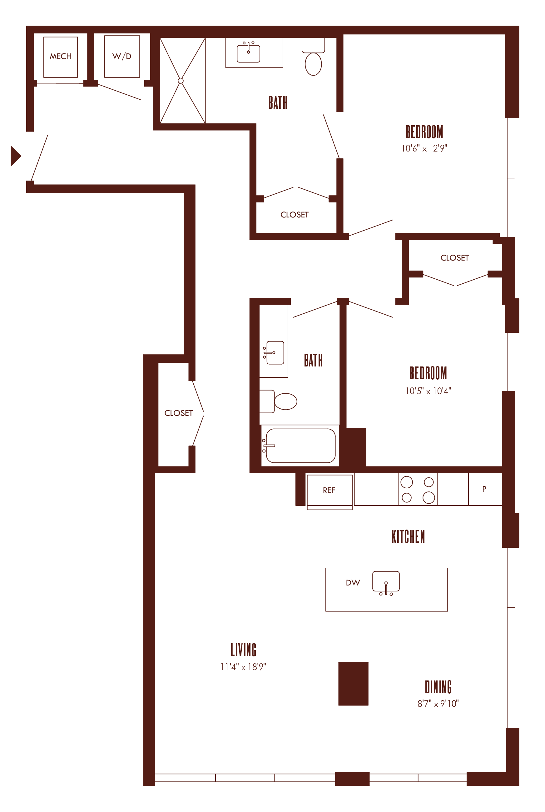 Floor Plan Image of Apartment Apt 11C