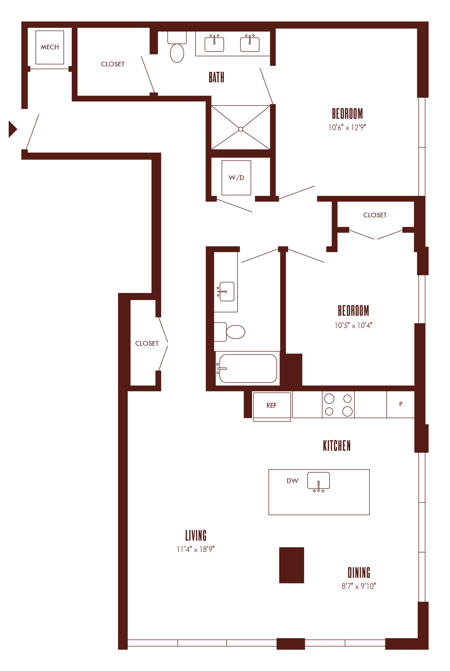 Floor Plan Image of Apartment Apt 17C