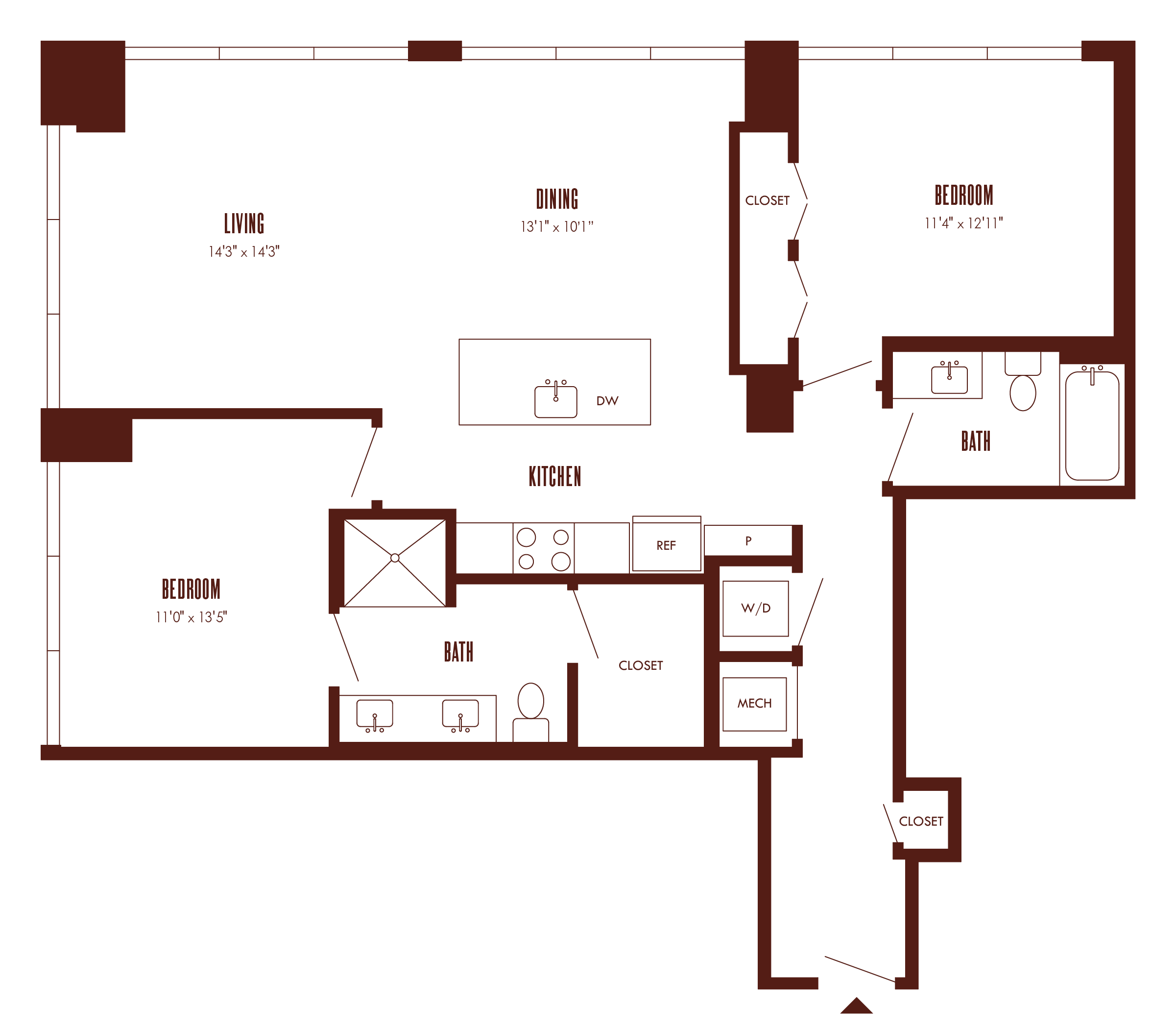 Floor Plan Image of Apartment Apt 15F